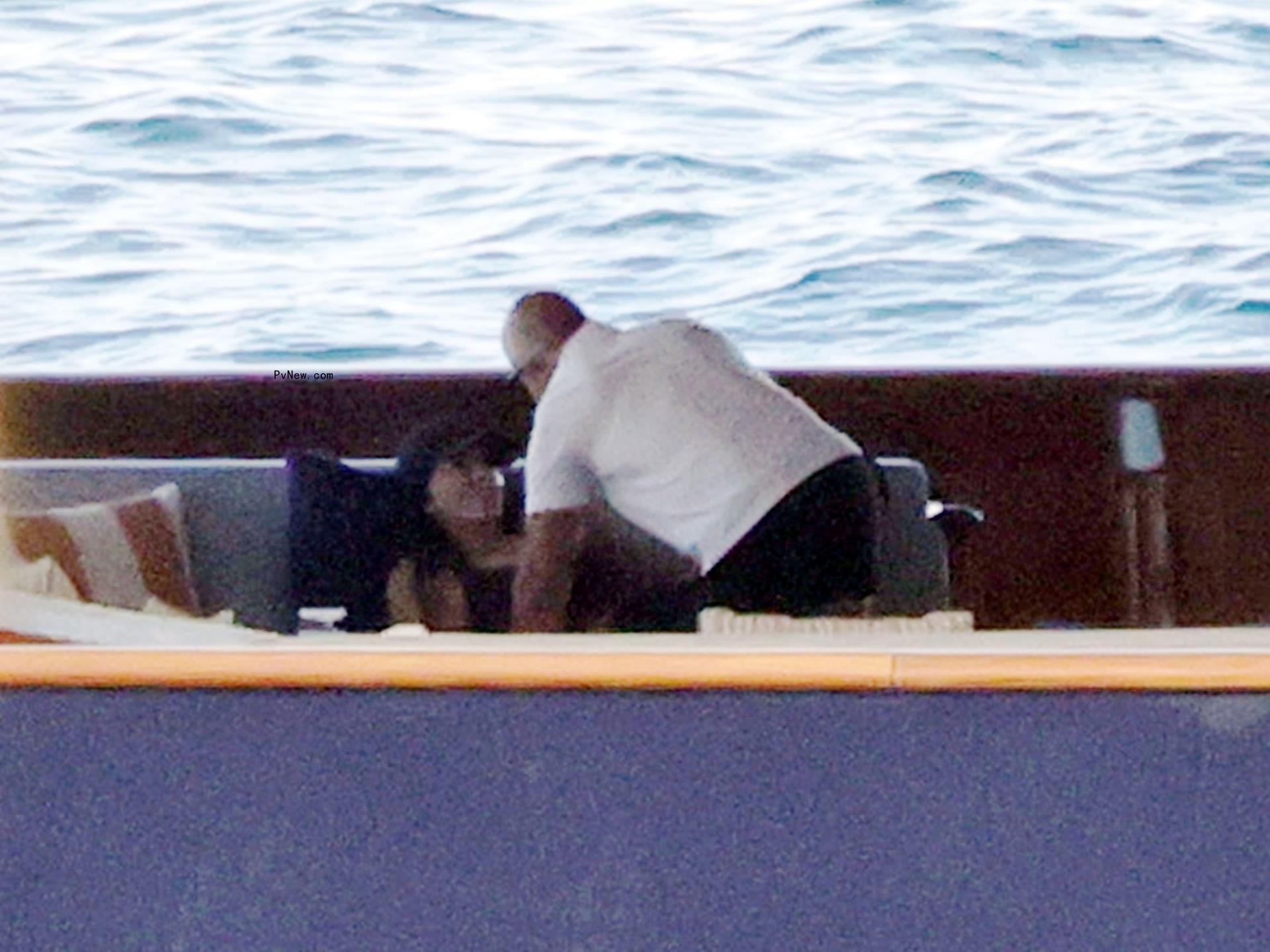 Jeff Bezos and Lauren Sanchez on his yacht