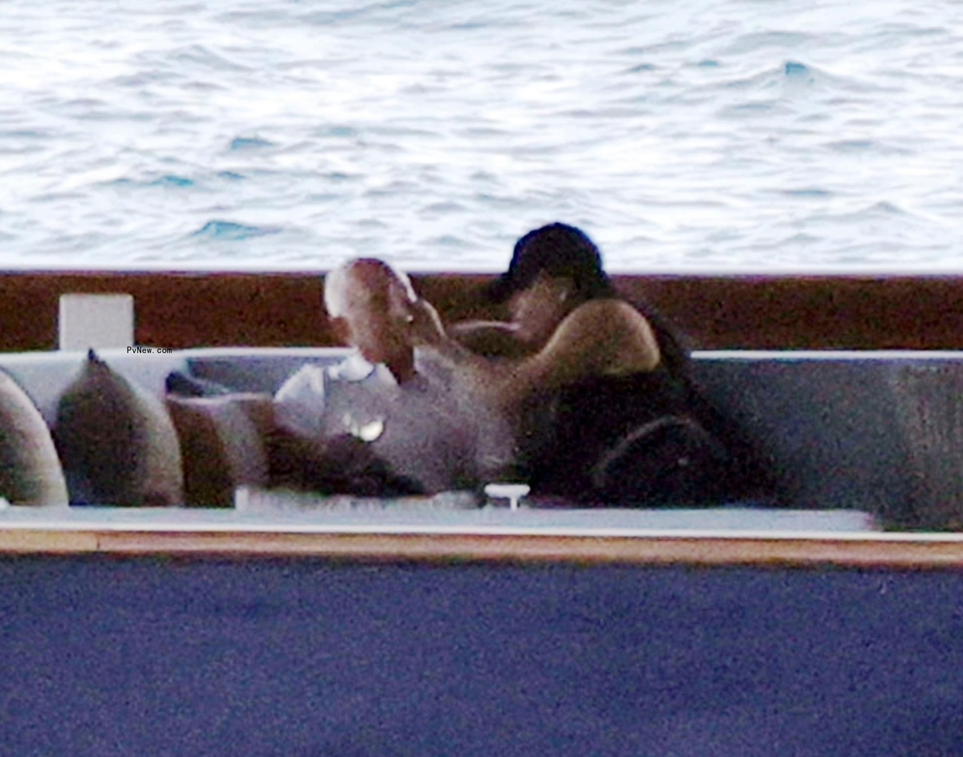 Jeff Bezos and Lauren Sanchez on his yacht