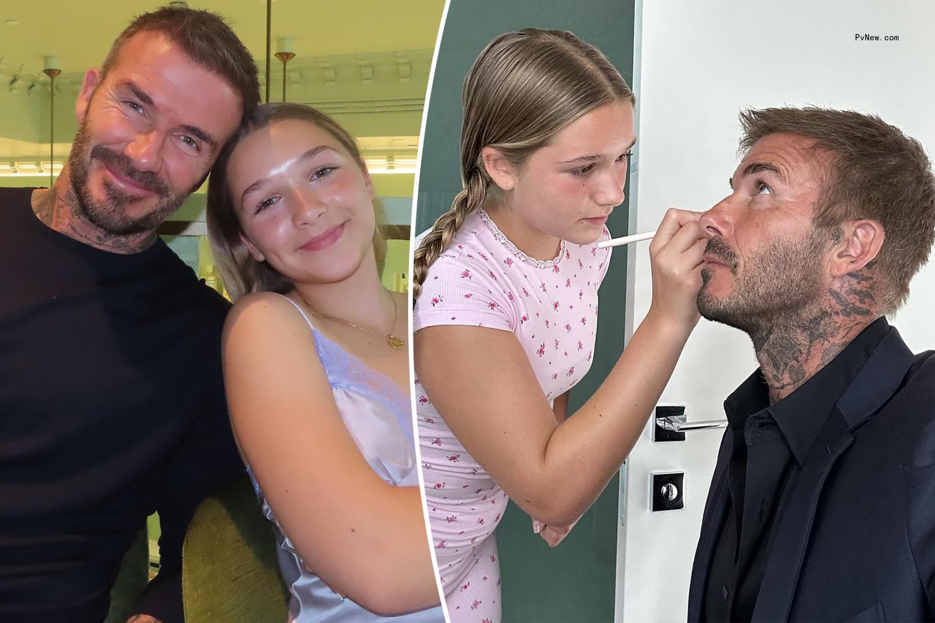 David Beckham let 12-year-old daughter, Harper, do his makeup: ‘I looked better’