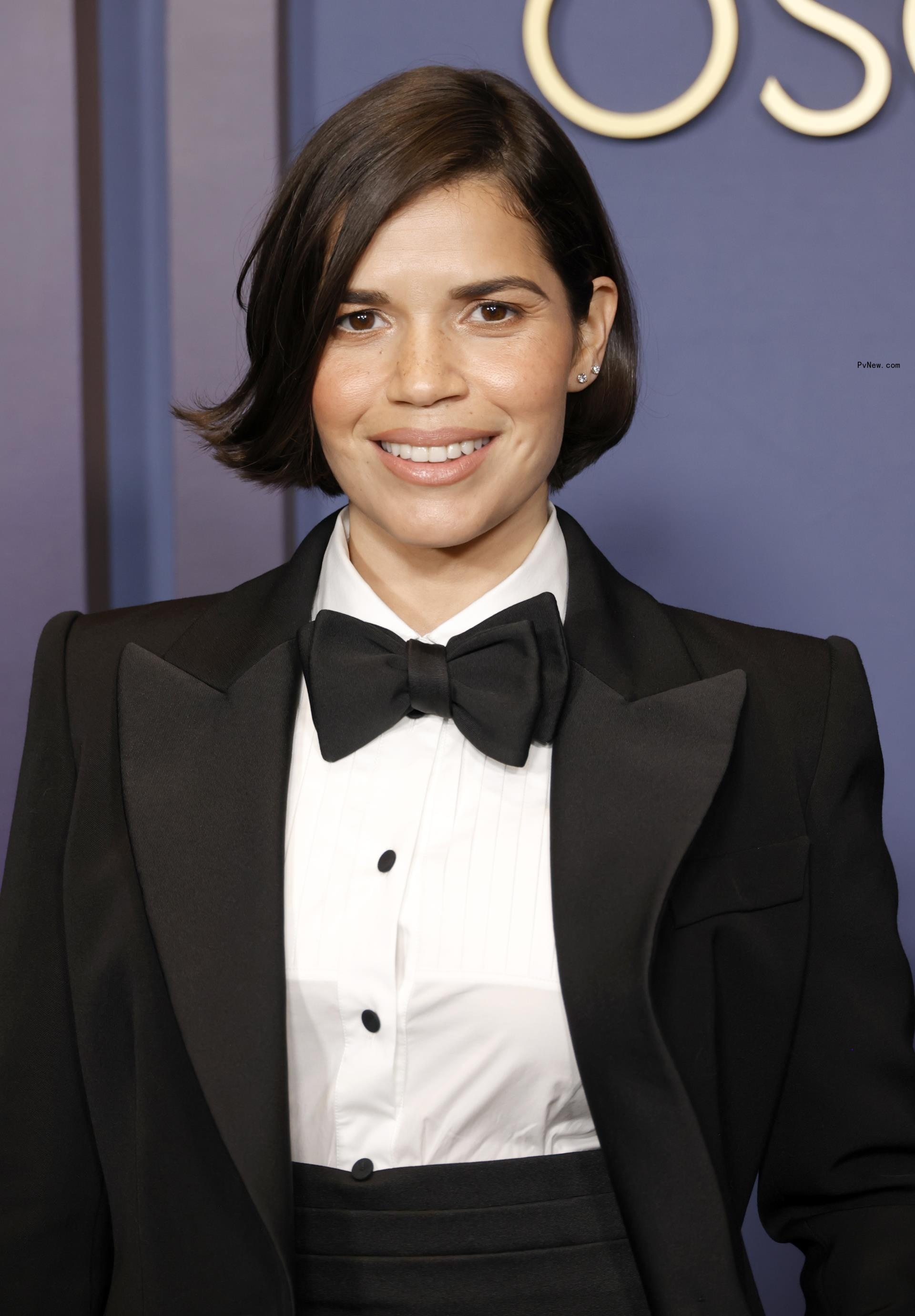 America Ferrera wore a custom Moschino tux to the Governors Awards.