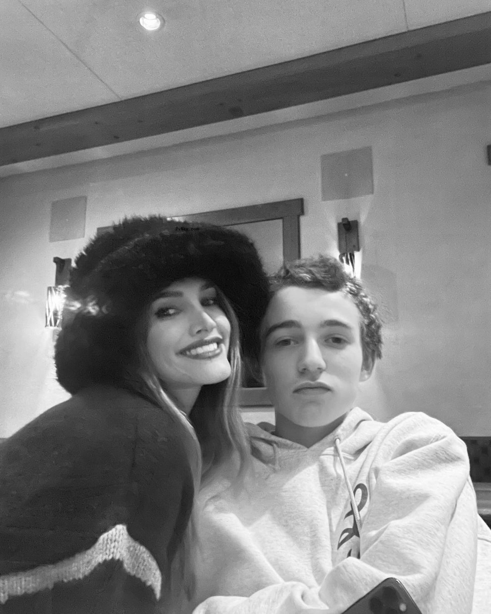 A selfie of Ashlee Simpson and her son Bronx.