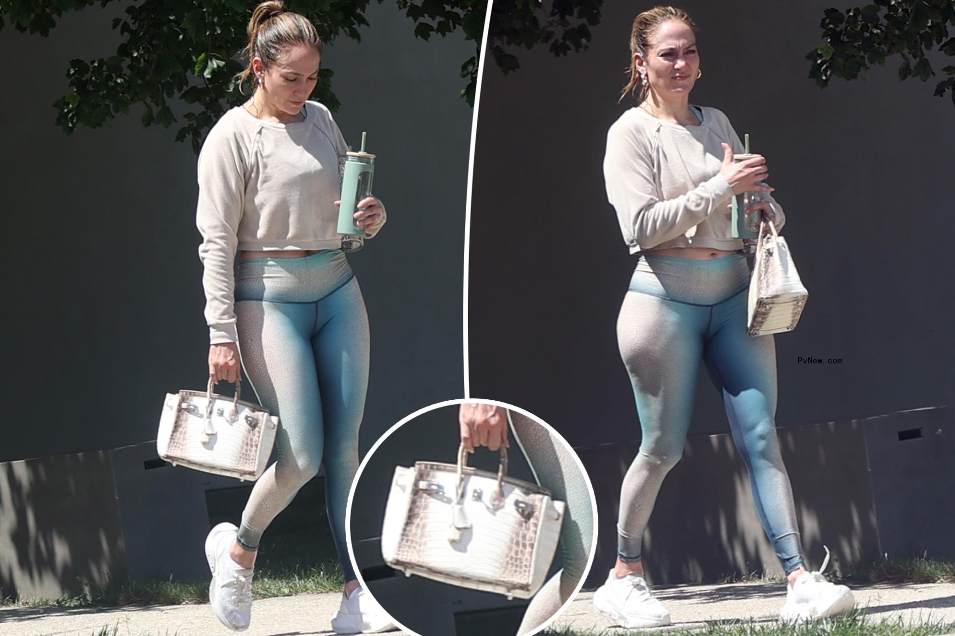 Jennifer Lopez totes her $200K Himalayan Birkin bag to the gym