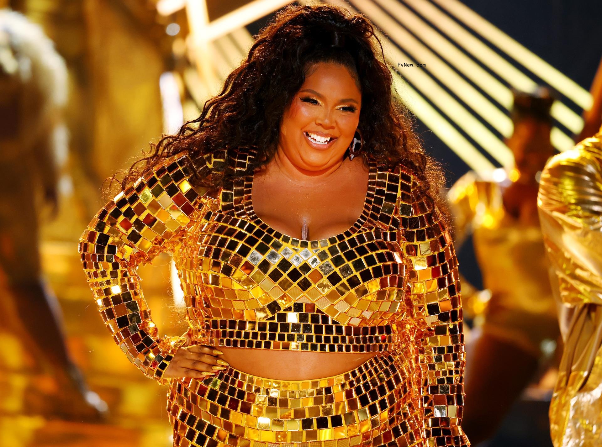 Lizzo in gold