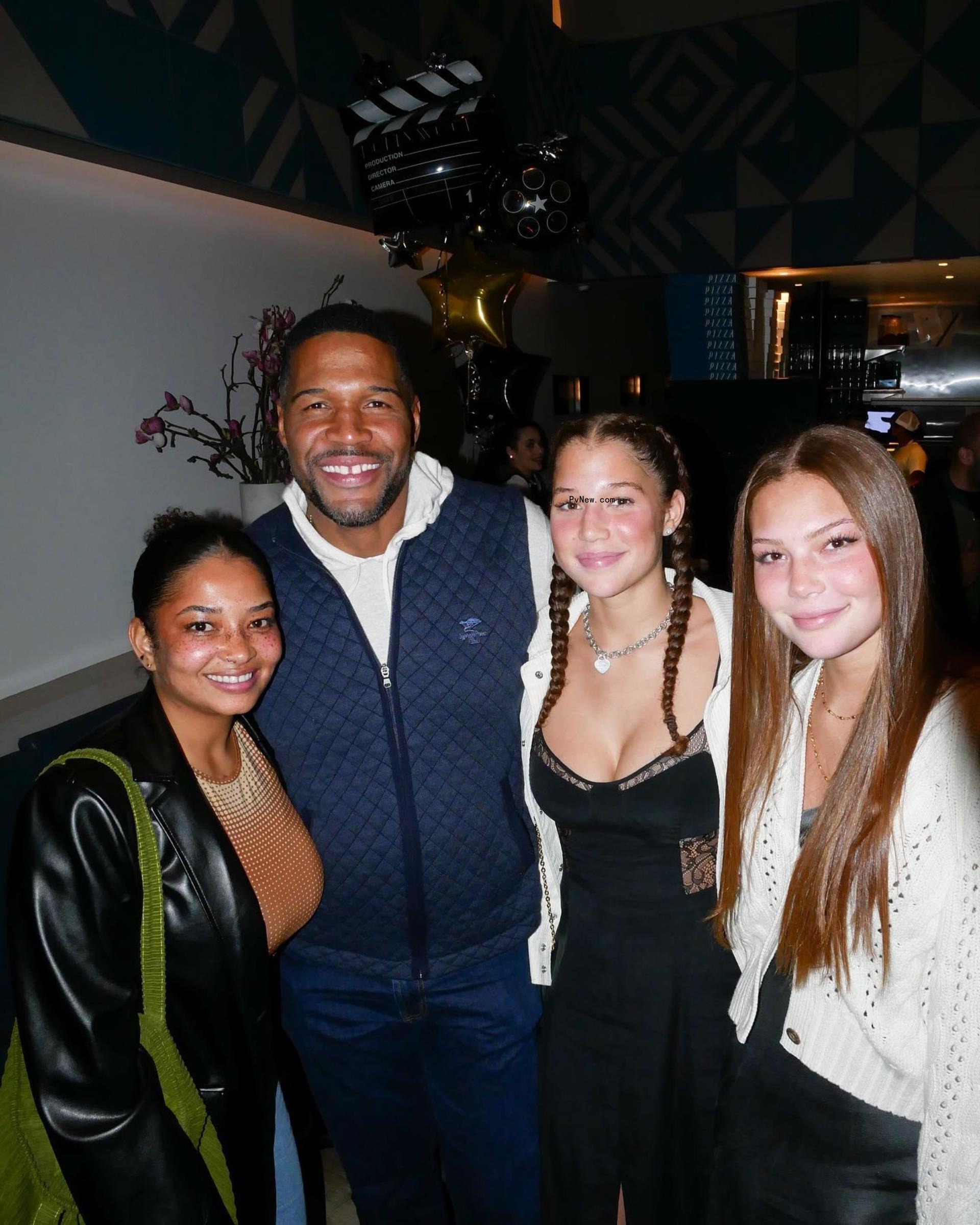 Michael Strahan with daughters Tatiana, Sophia, and Isabella