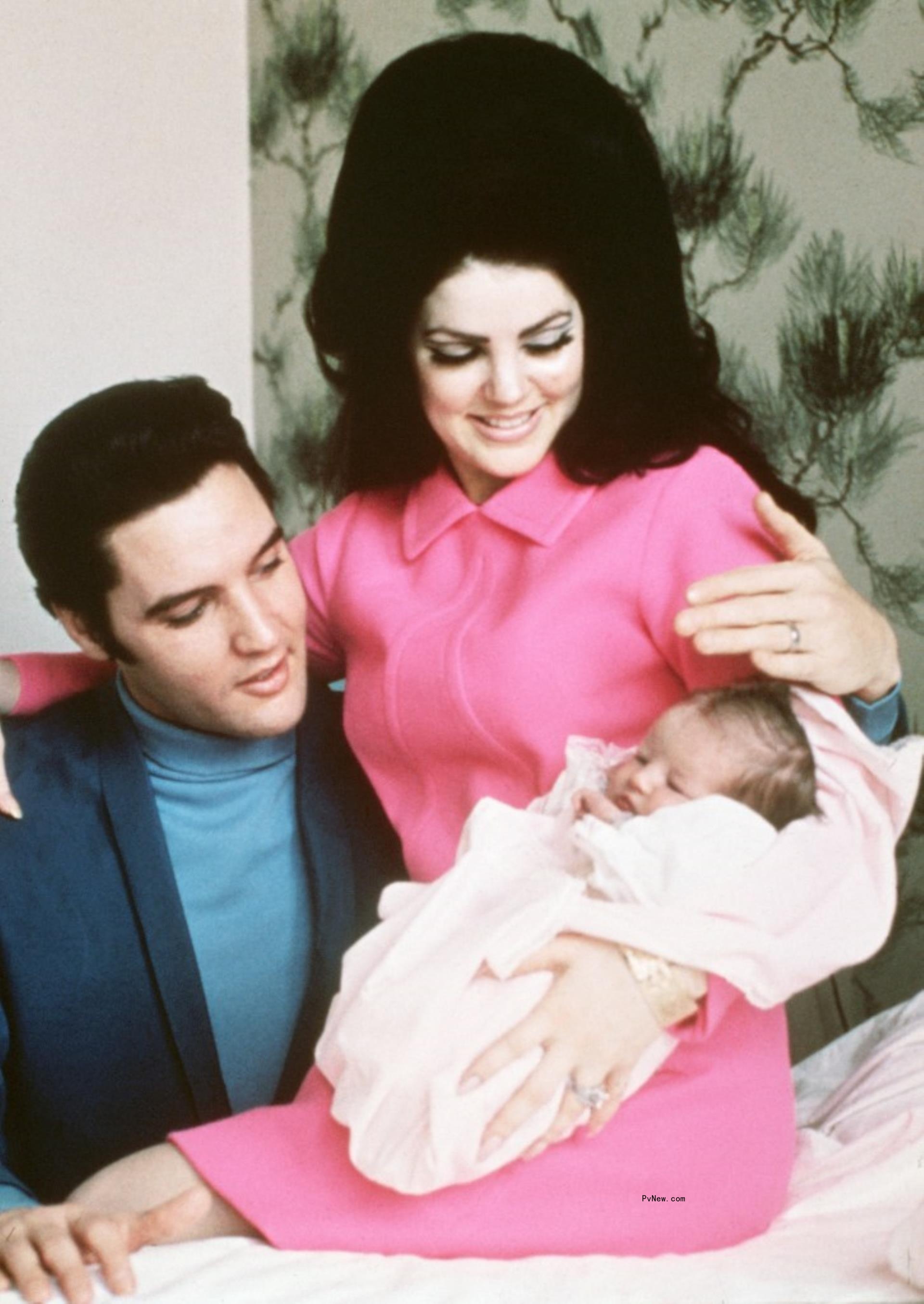Elvis Presley, Priscilla Presley and Lisa Marie Presley