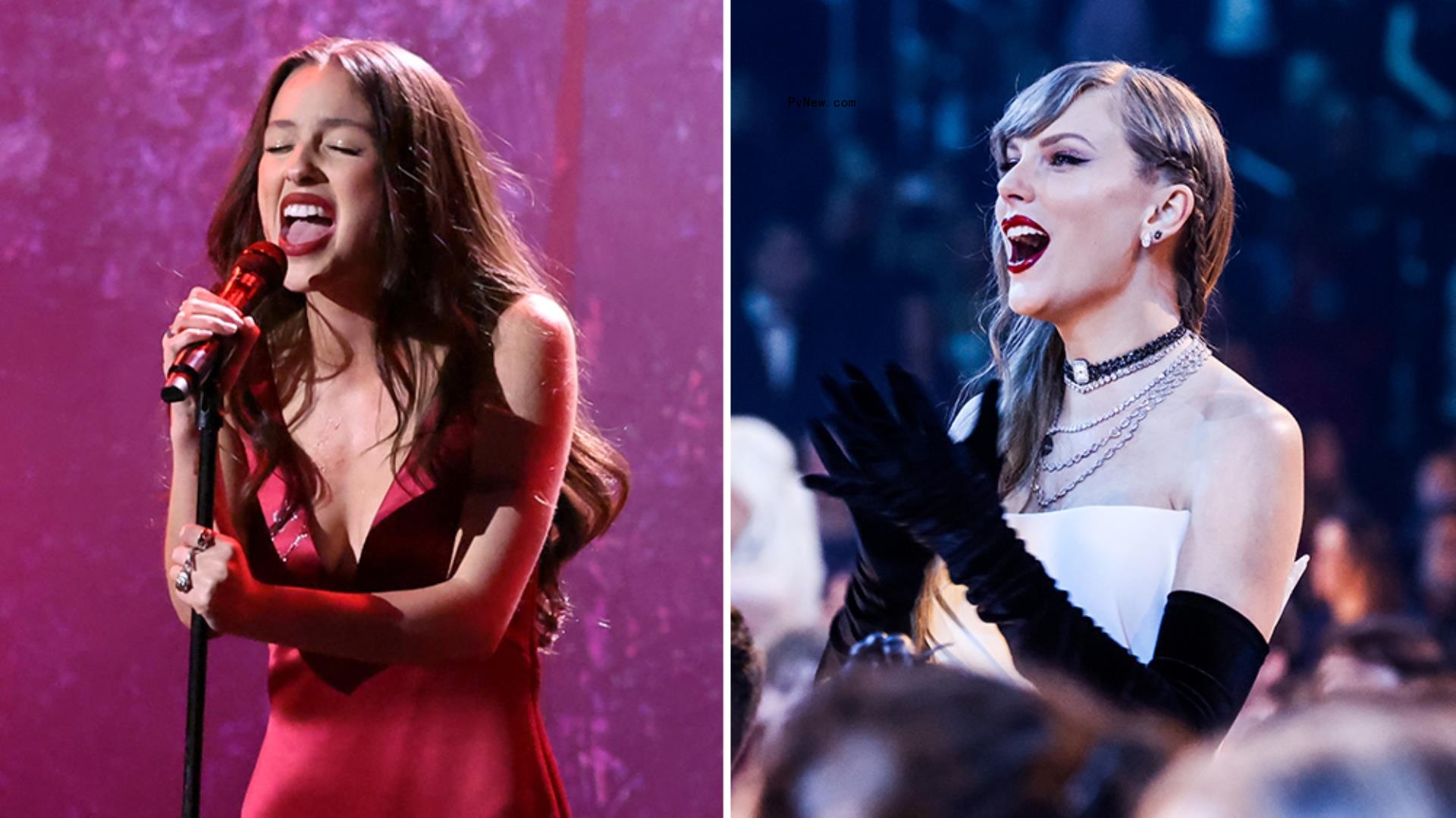 Olivia Rodrigo Belts ‘Vampire’ as Taylor Swift Sings Along During Dramatic Grammys Performance