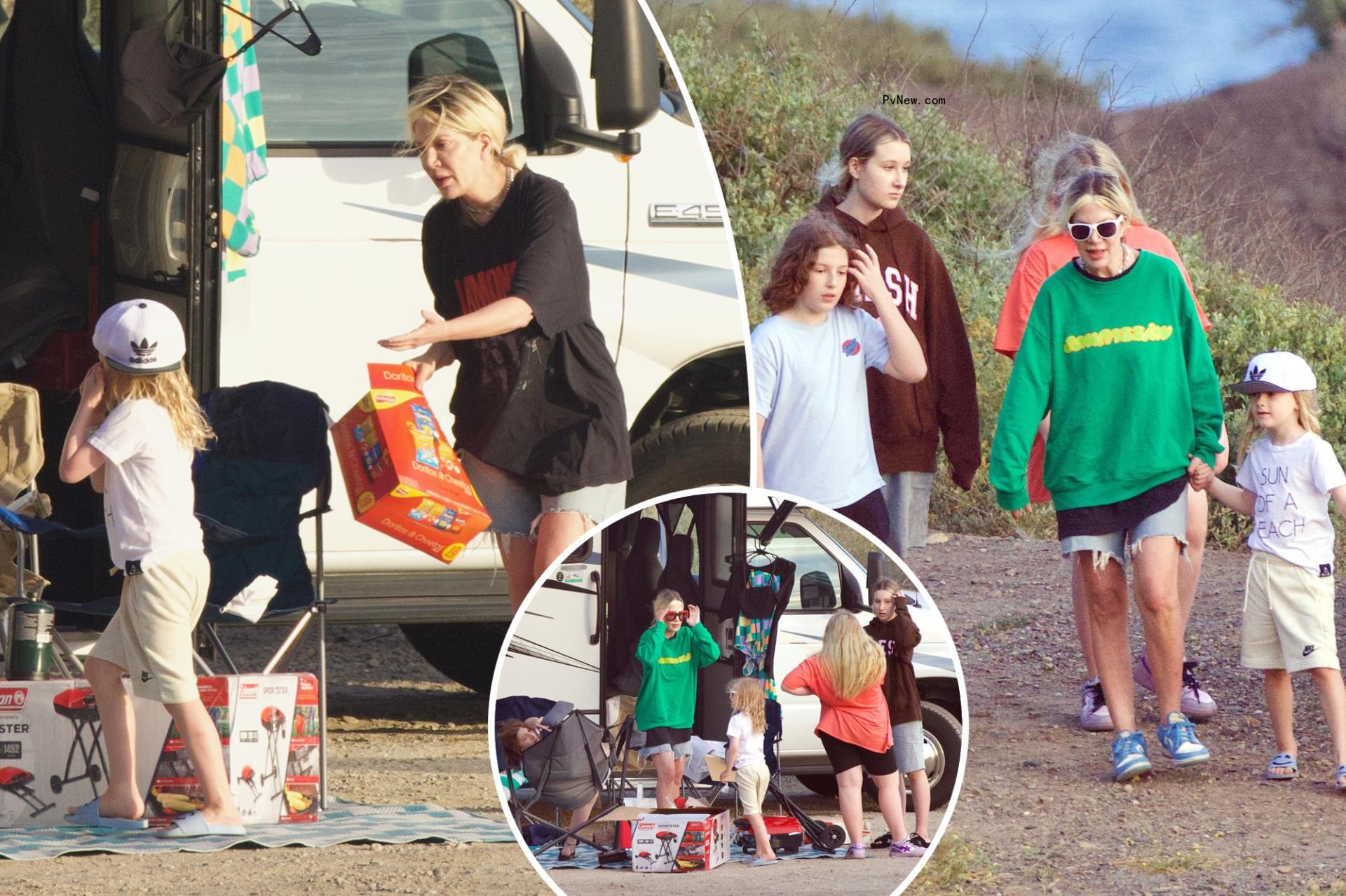 Tori Spelling and her kids now living in RV on campground after moving out of cheap motel