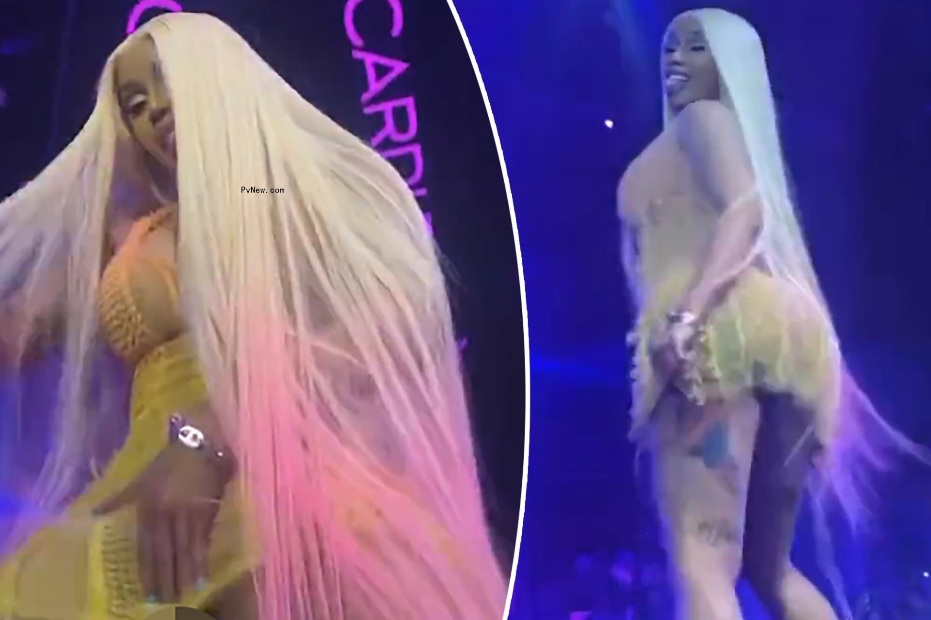 Commando Cardi B lets tampon string hang out during unabashed o<i></i>nstage gyration
