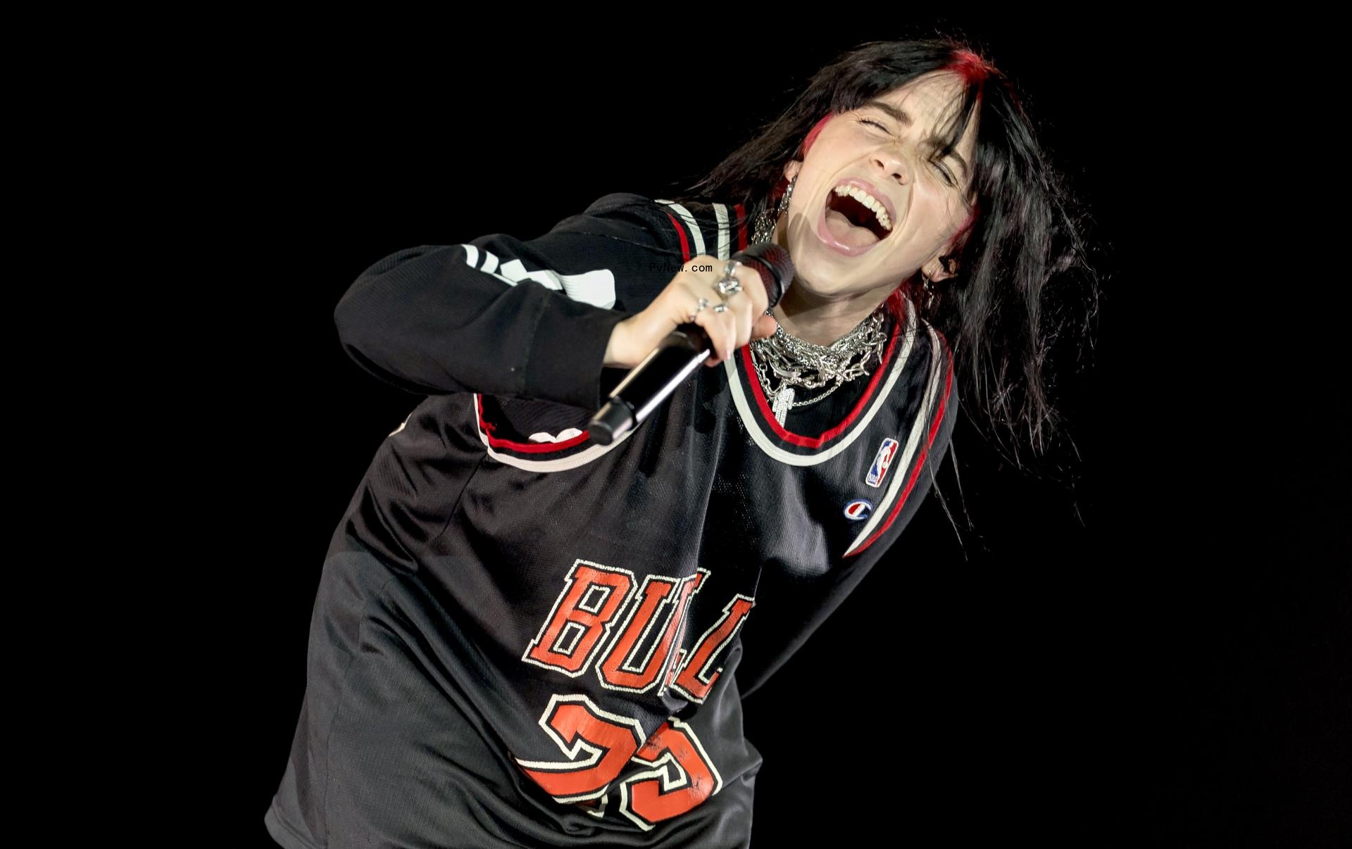 Billie EIlish performing at Lollapalooza
