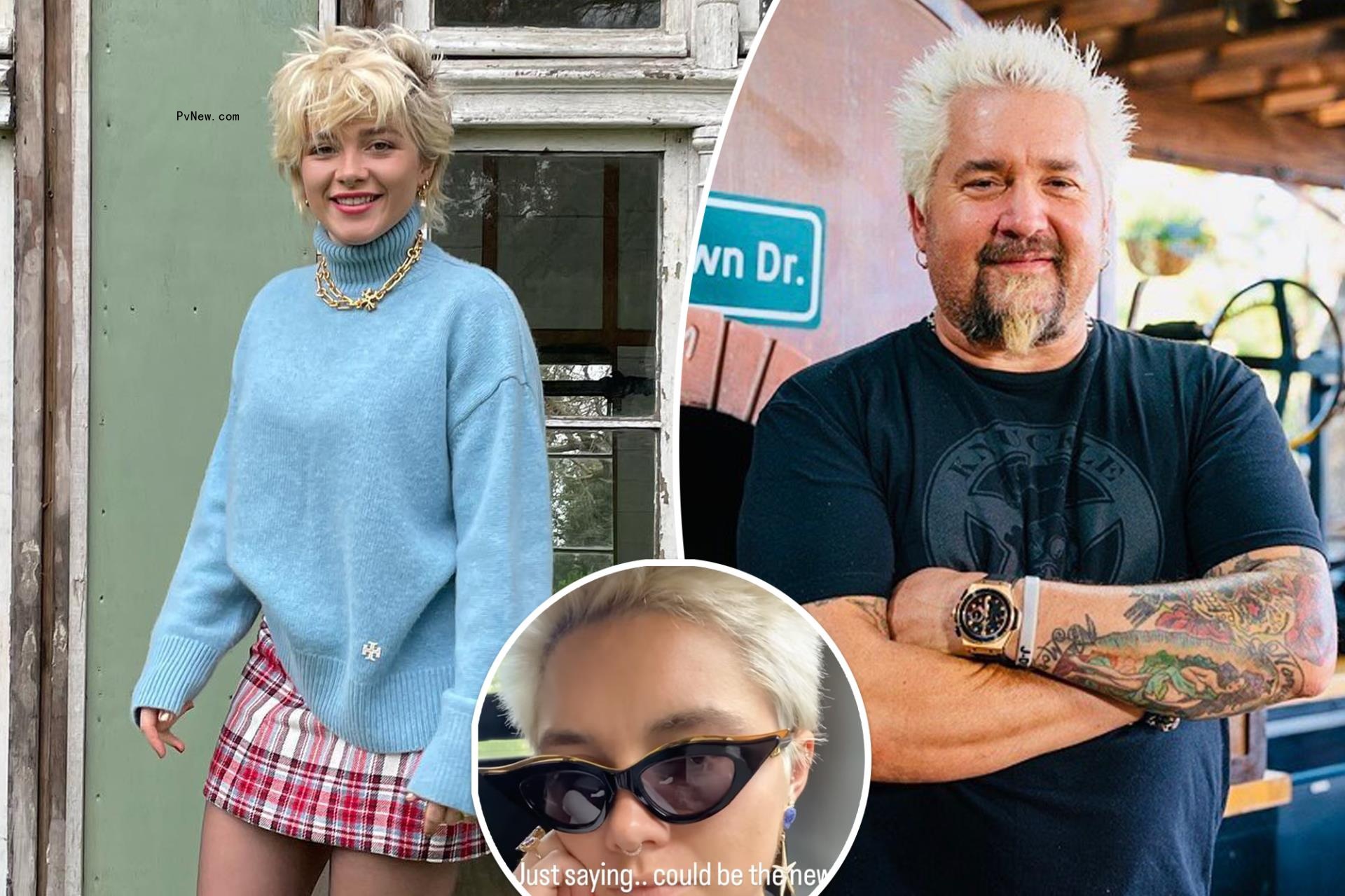 Florence Pugh compares her bleached-blond hair to Guy Fieri’s: ‘New mayor’ of Flavortown