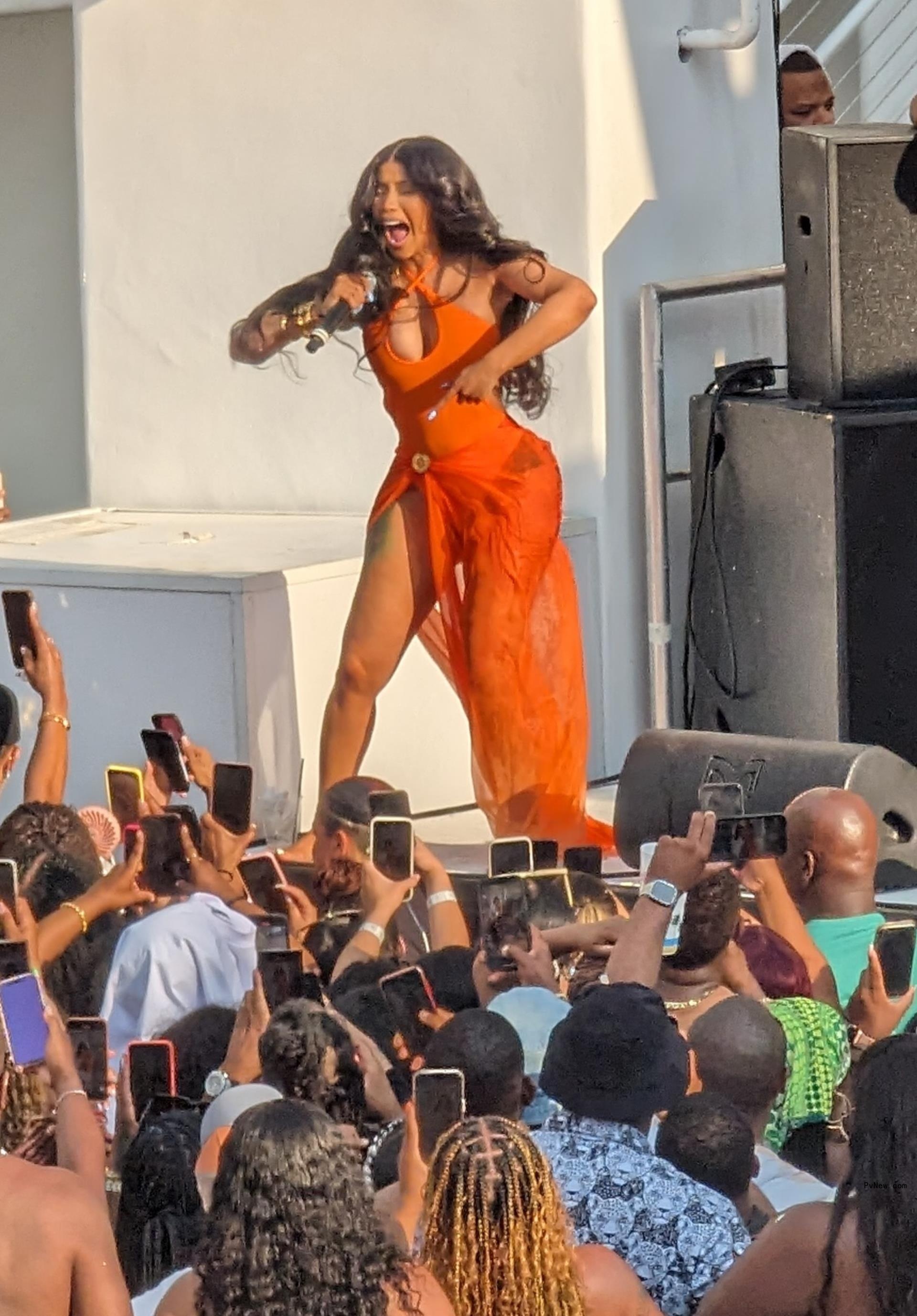 Cardi B performing in Vegas.