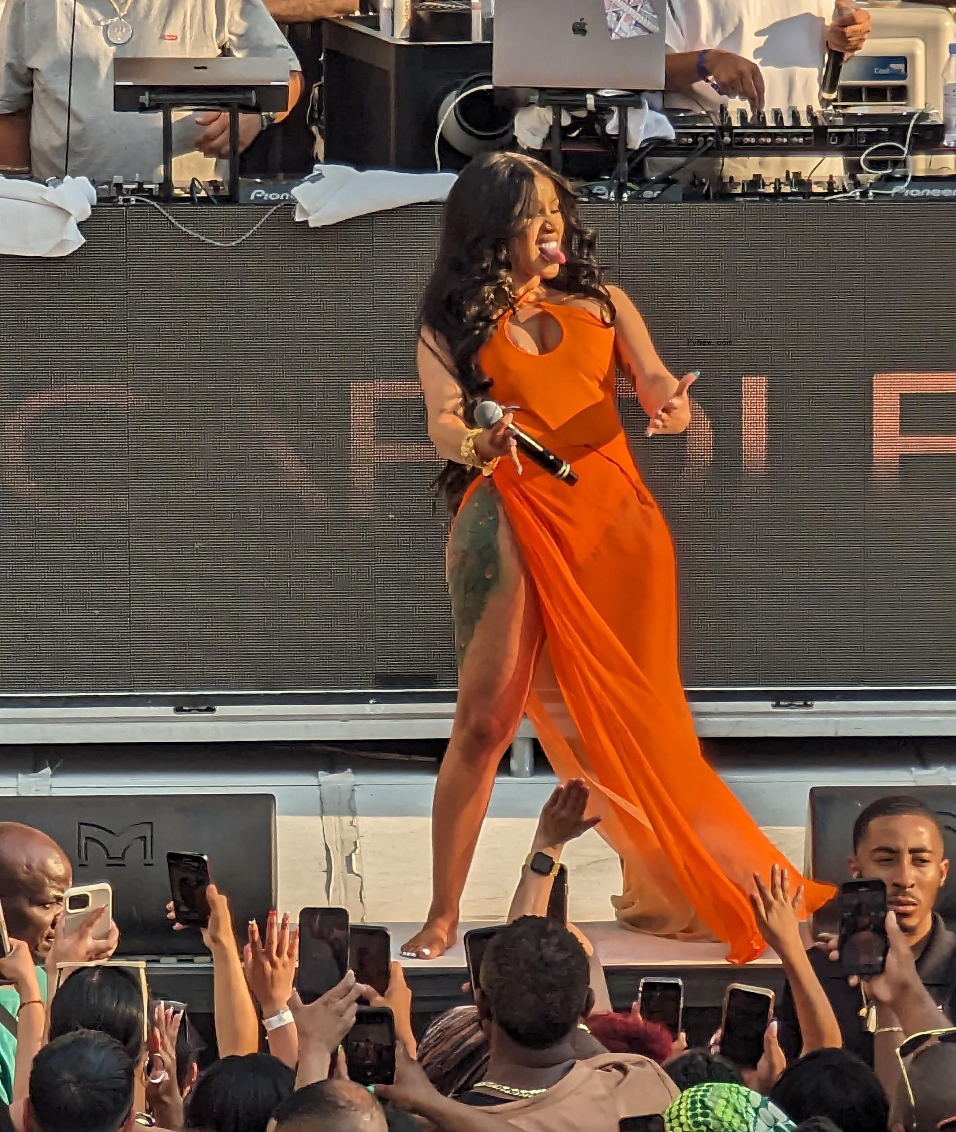 Cardi B performing in Vegas.