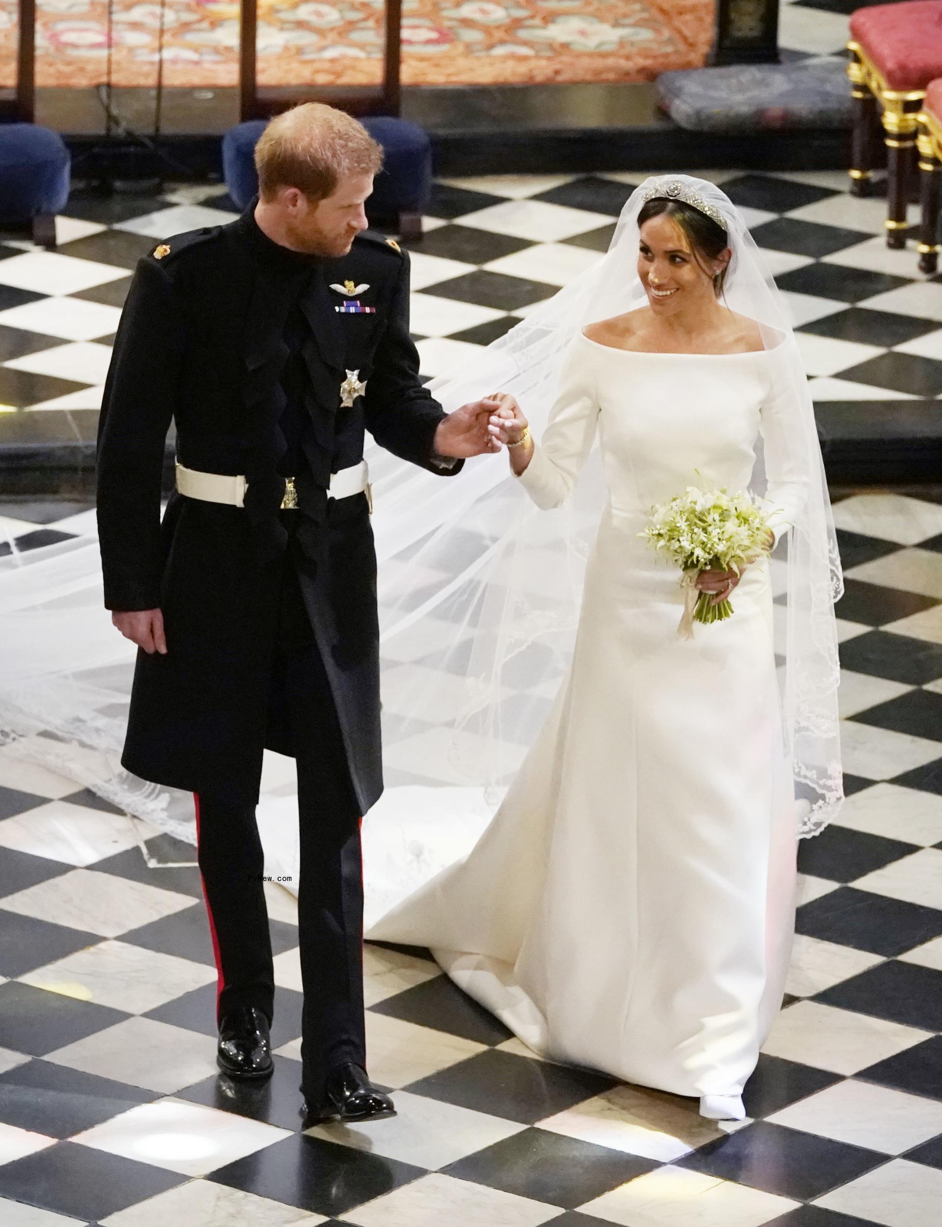 Meghan Markle and Prince Harry on wedding day.