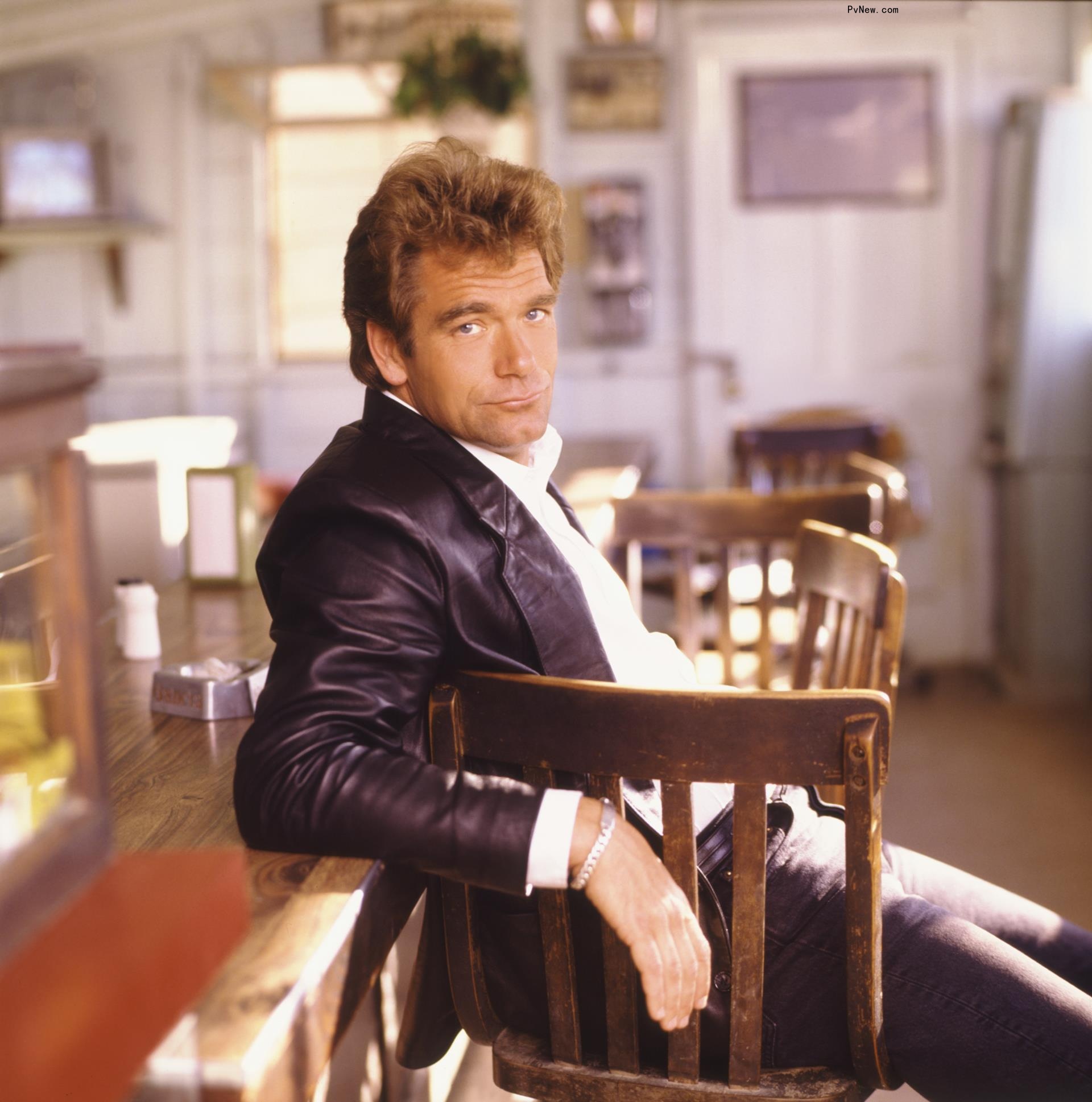 Huey Lewis in an old photo.