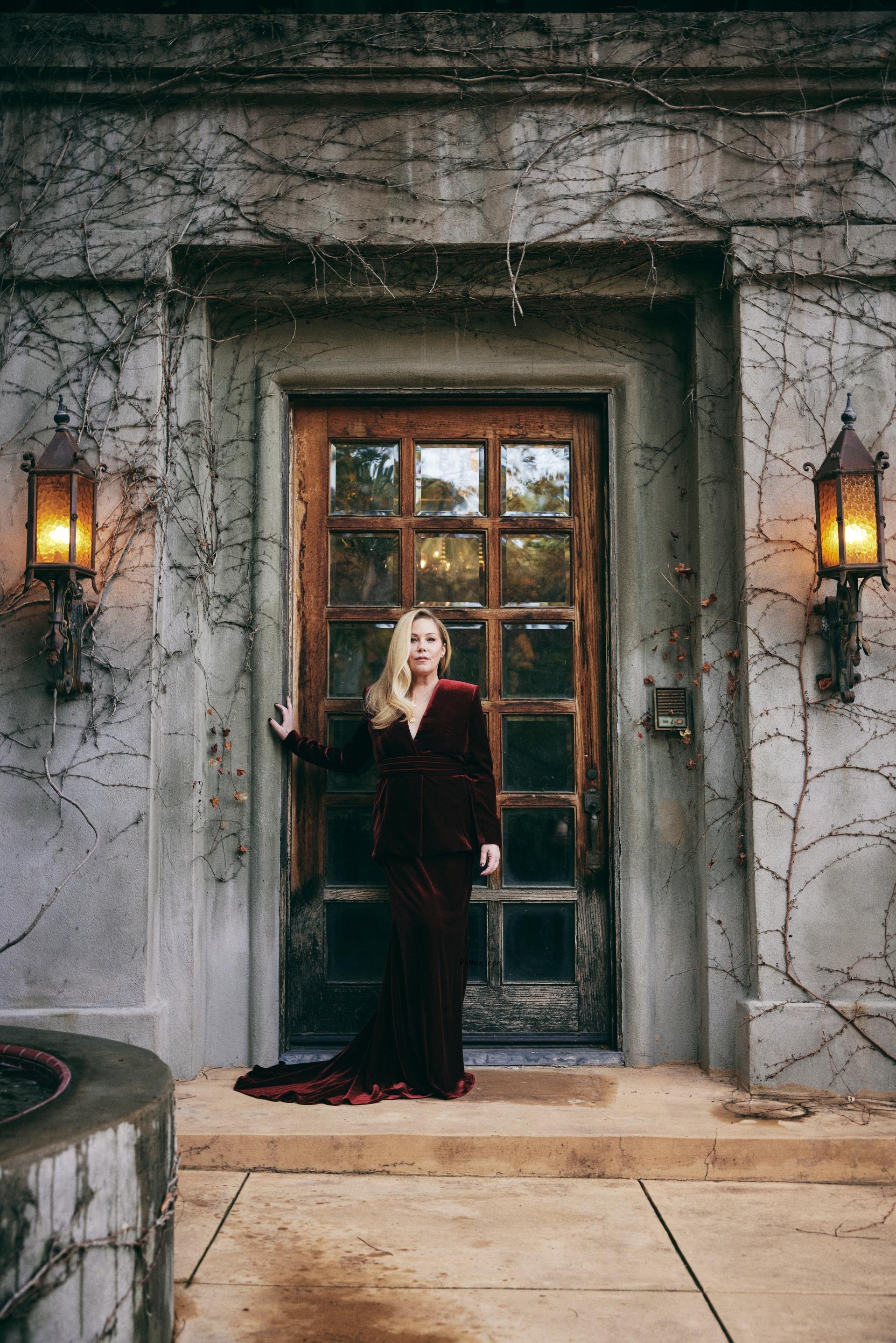 Christina Applegate poses before attending the 75th Primetime Emmy Awards on January 15, 2024 in Los Angeles, California.