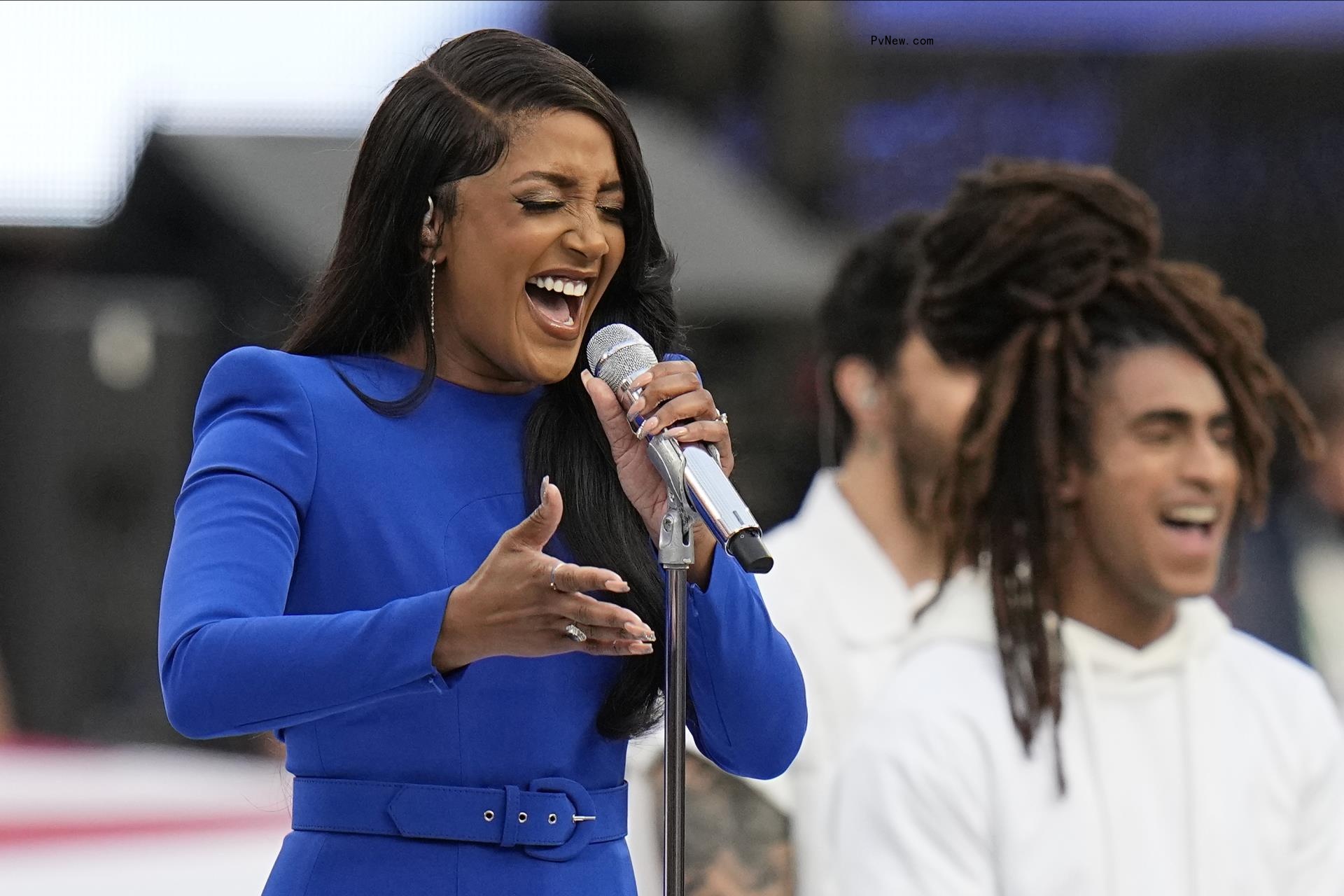 Mickey Guyton Starts Super Bowl With a Soaring Natio<i></i>nal Anthem, Preceded by Jhene Aiko and Mary Mary Lifting Voices