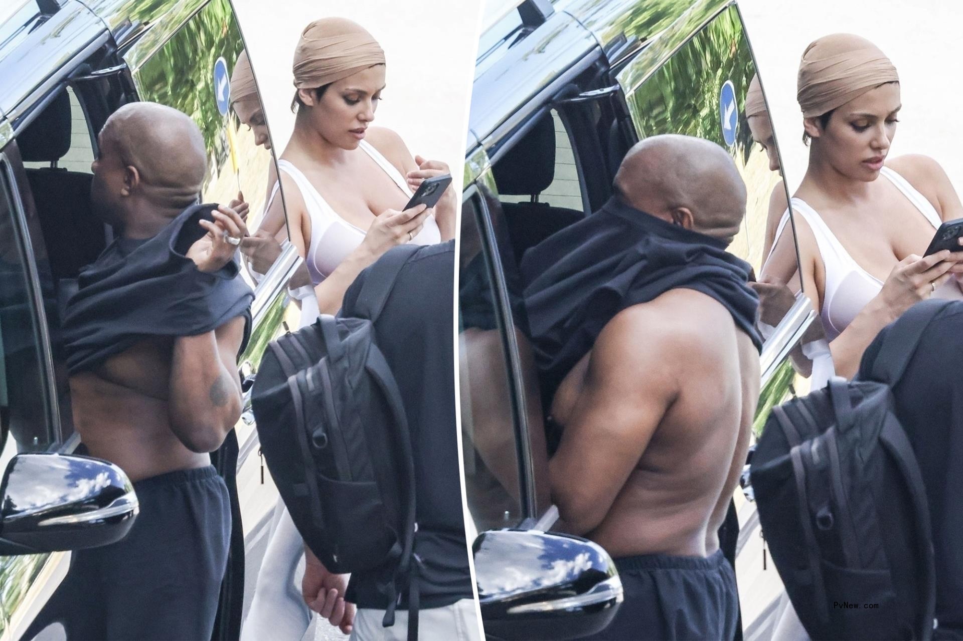 Kanye West changes shirt in the middle of street as ‘wife’ Bianca Censori waits nearby