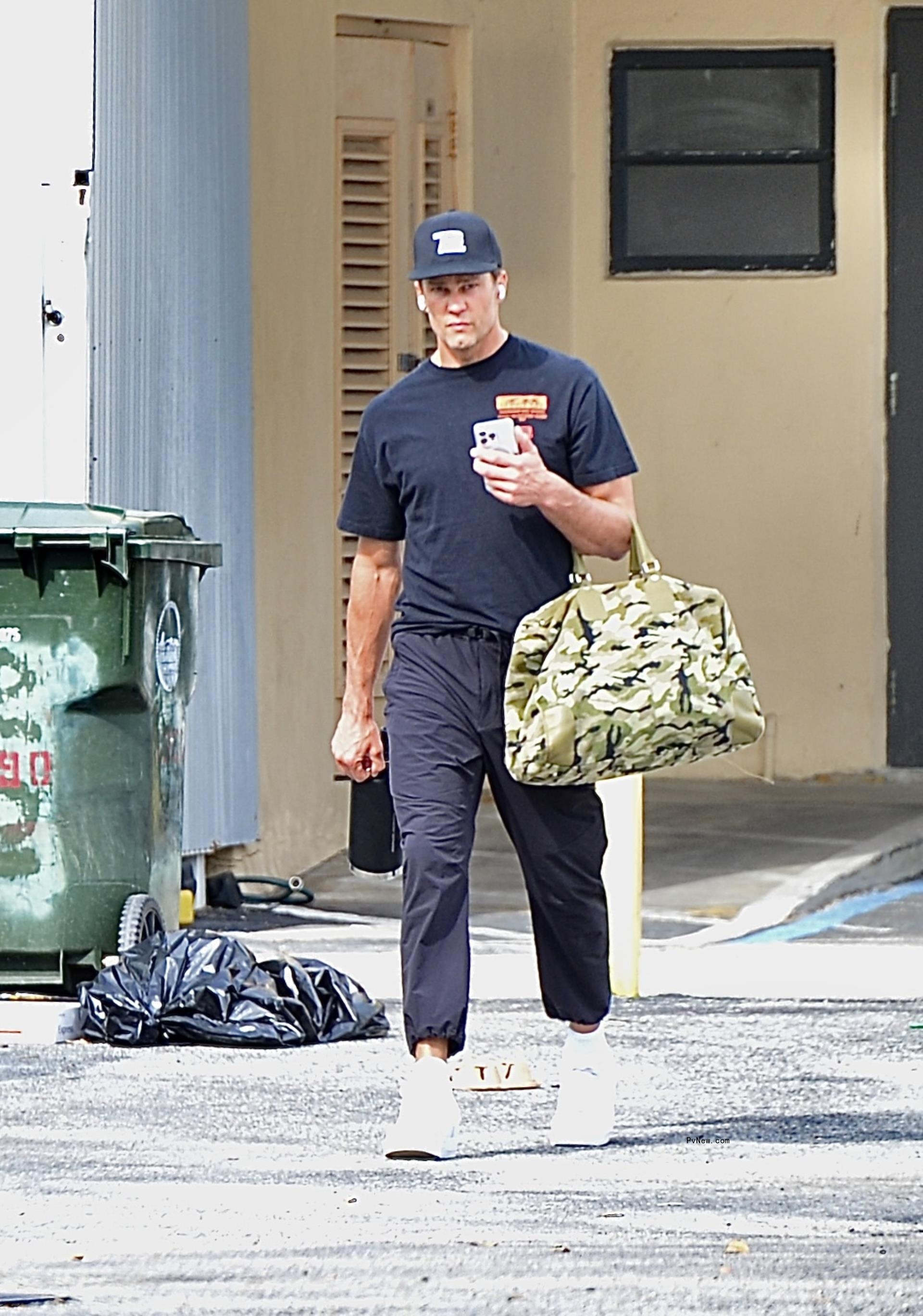 Tom Brady leaving the gym.