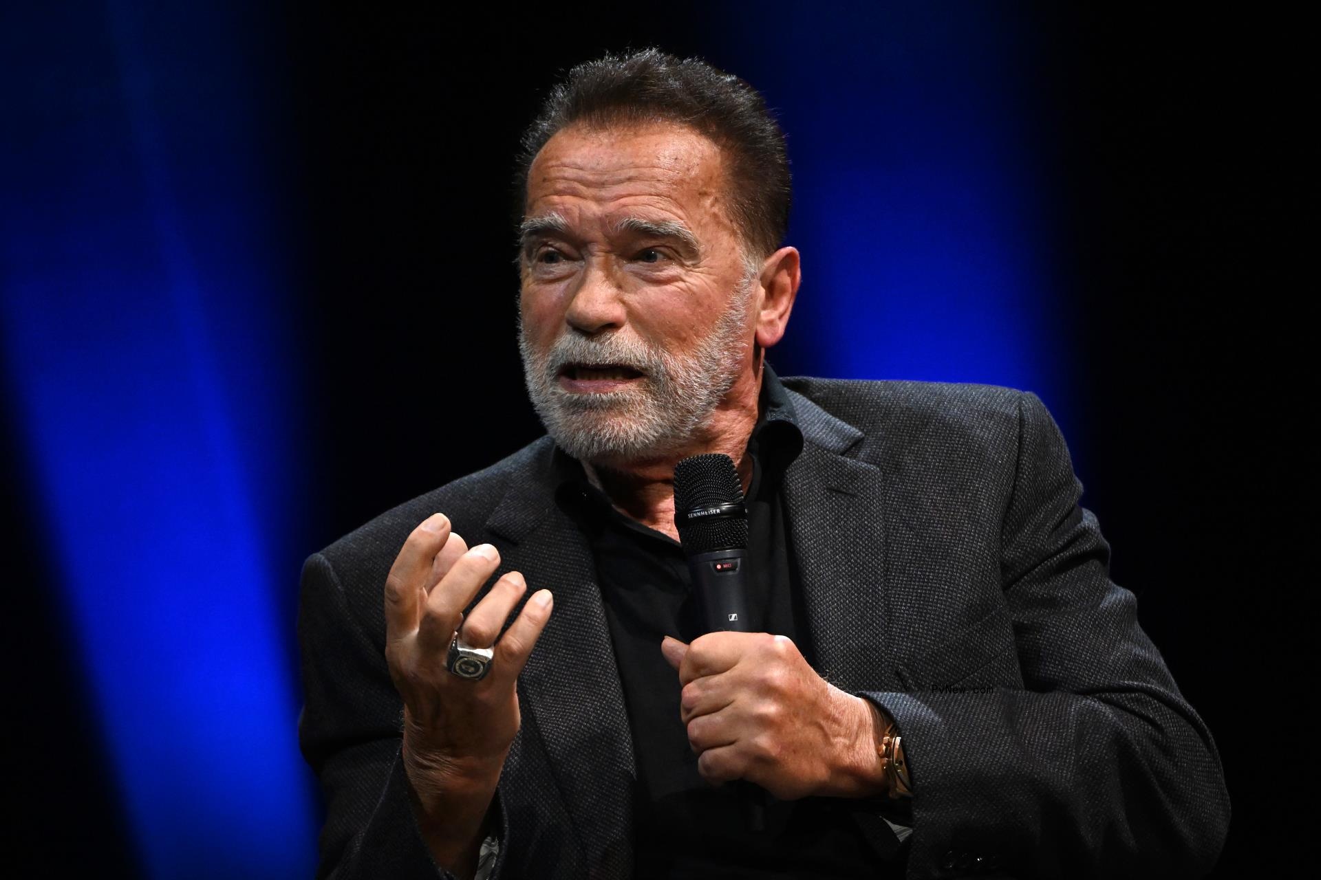 Arnold Schwarzenegger speaking.