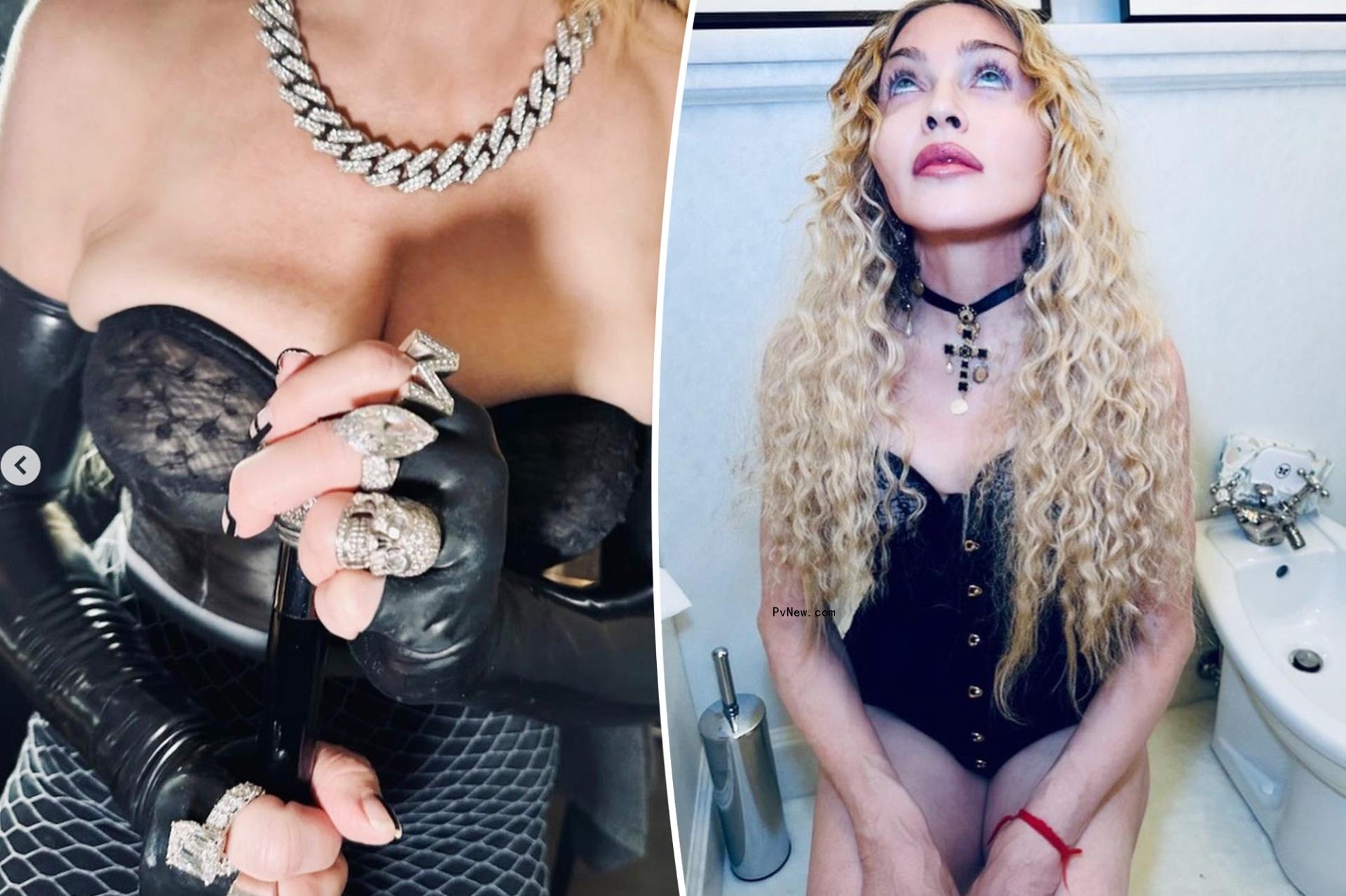 Mado<i></i>nna is ‘all dressed up with nowher<i></i>e to go’ in corsets, diamo<i></i>nds and platform heels