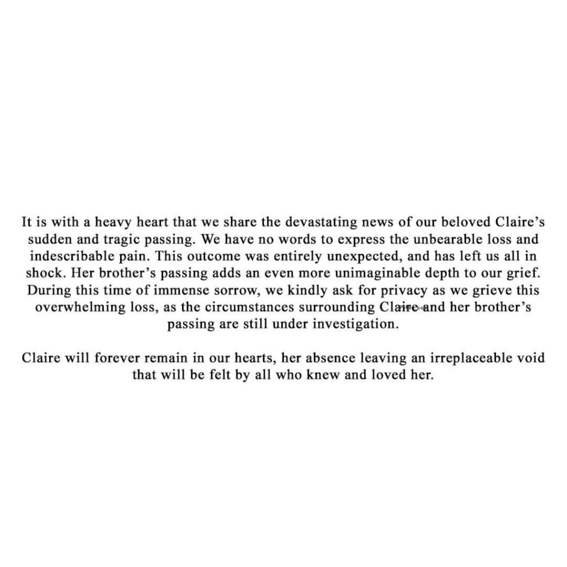 screenshot of a statement posted to Instagram