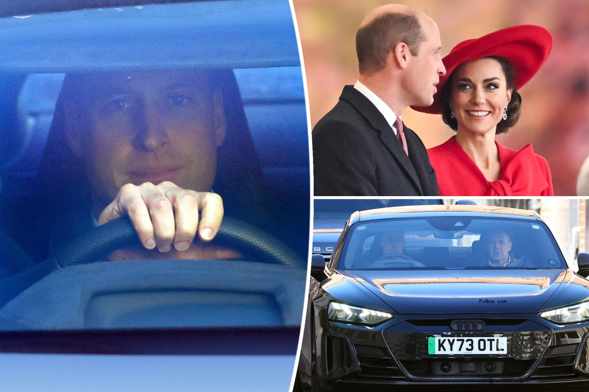 Prince William seen leaving hospital wher<i></i>e Kate Middleton is recovering from abdominal surgery
