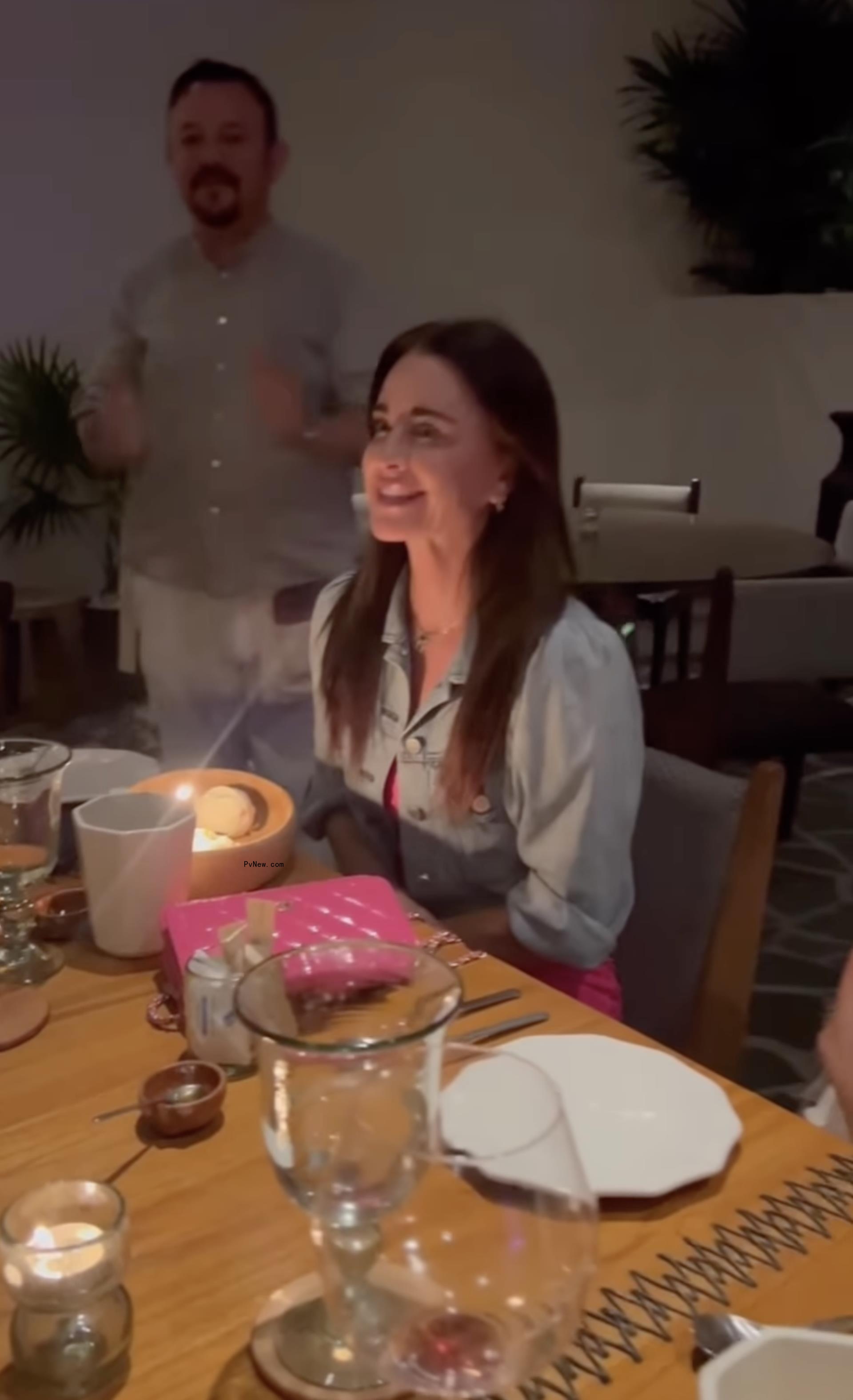 Kyle Richards at dinner