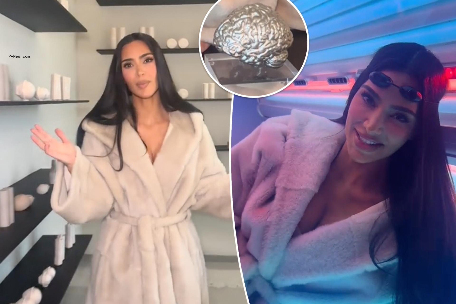Kim Kardashian shows off insane office with tanning bed, custom mannequin and 3D version of her brain