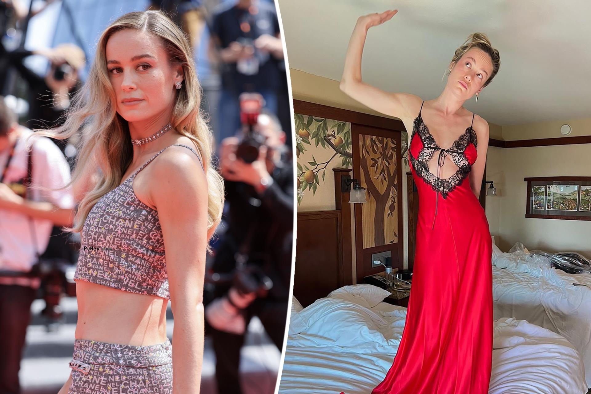 Brie Larson smolders in racy, lacy lingerie-inspired cutout gown: ‘Lady in red’