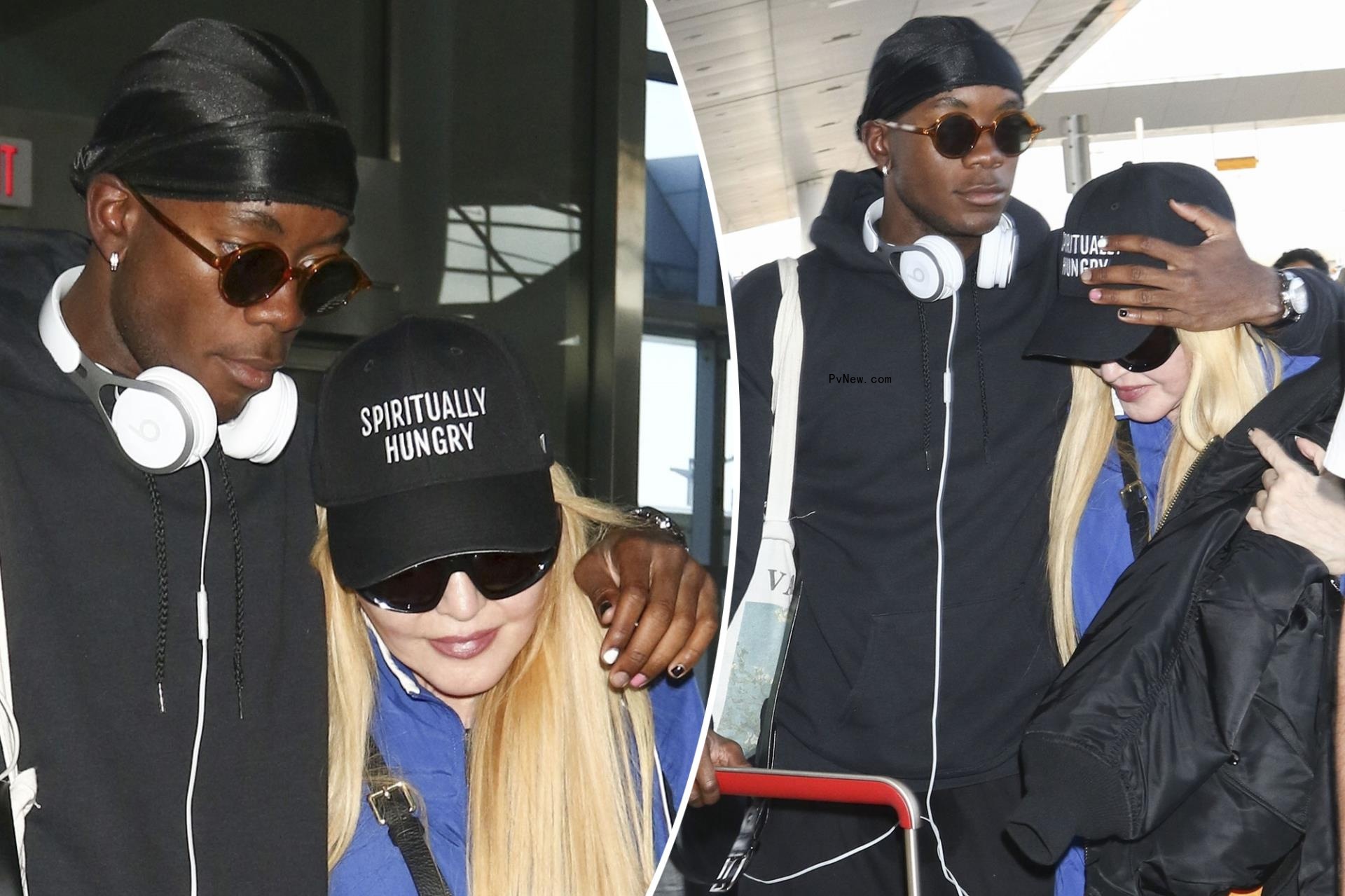 Madonna’s son David keeps protective hold on singer as they skip town ahead of her milestone 65th birthday