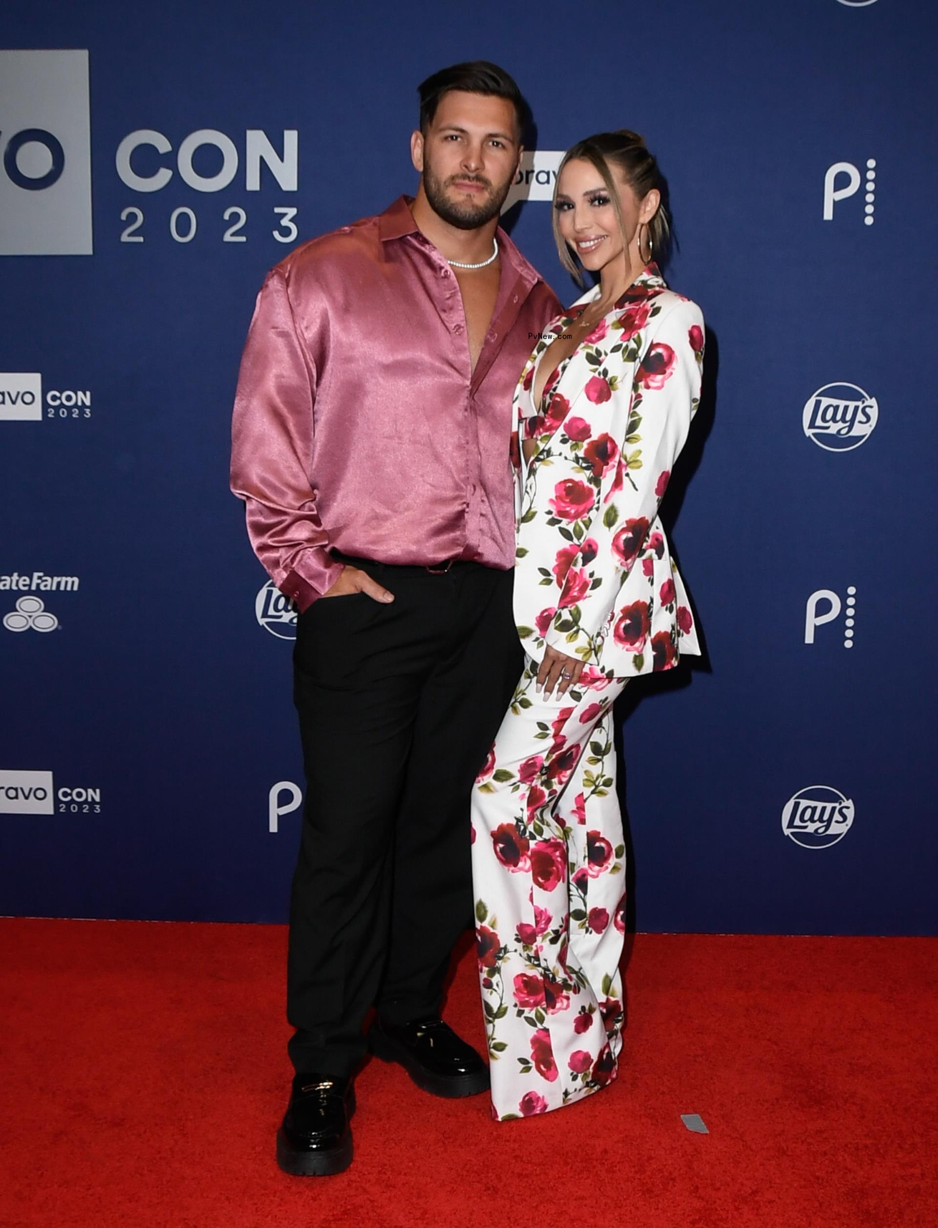 Brock Davies (L) and Scheana Shay