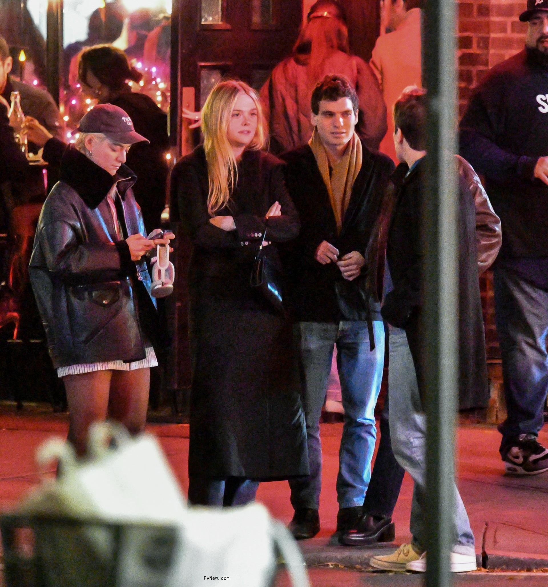 Elle Fanning and Gus Wenner with friends.