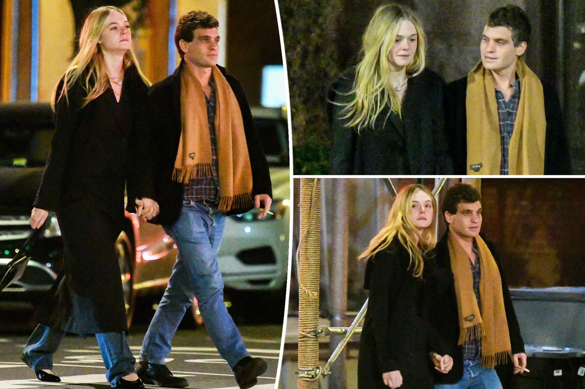 Elle Fanning, 25, holds hands with Rolling Stone CEO Gus Wenner, 33, after dinner date in NYC