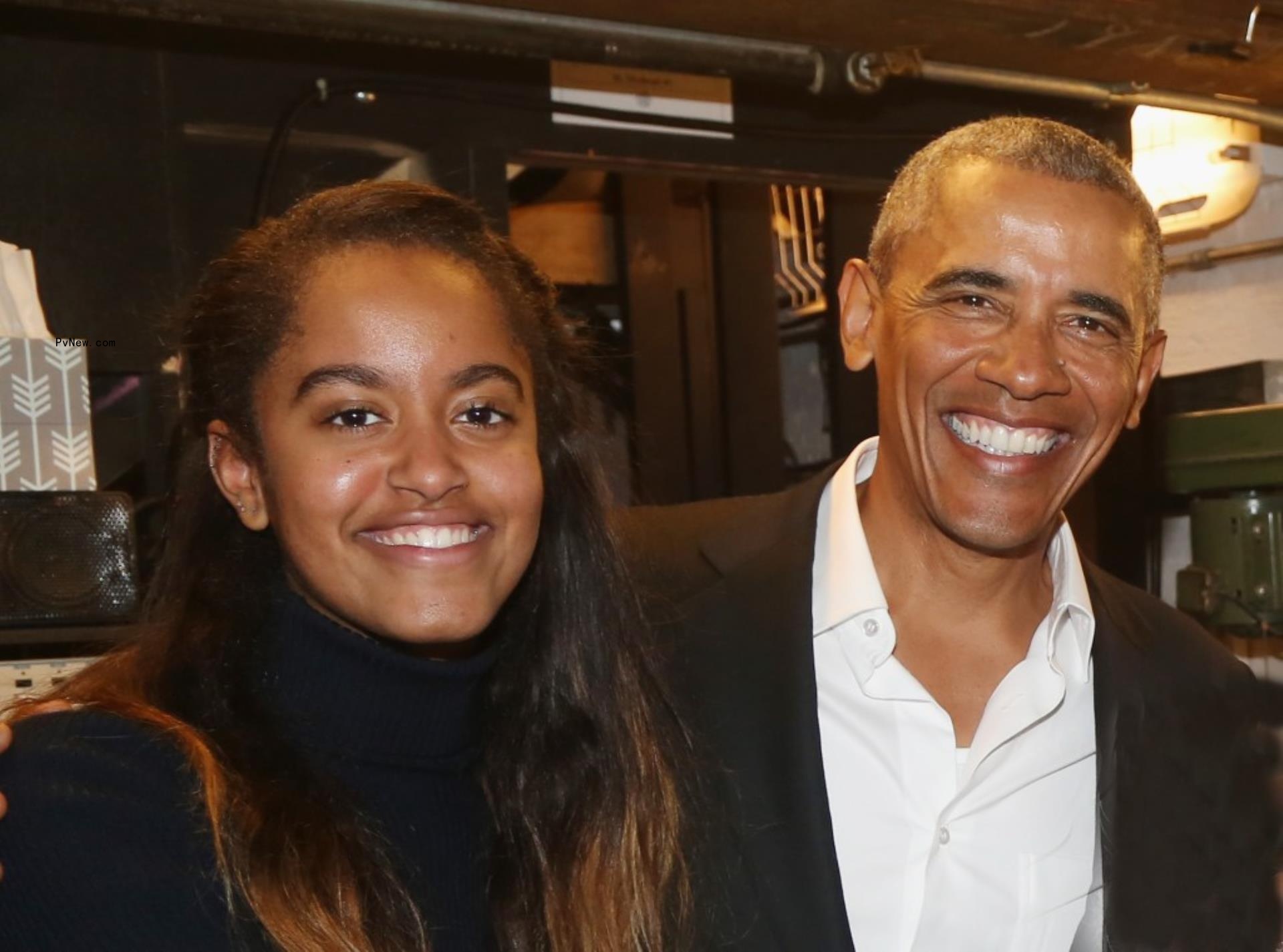 Barak Obama with Malia Obama