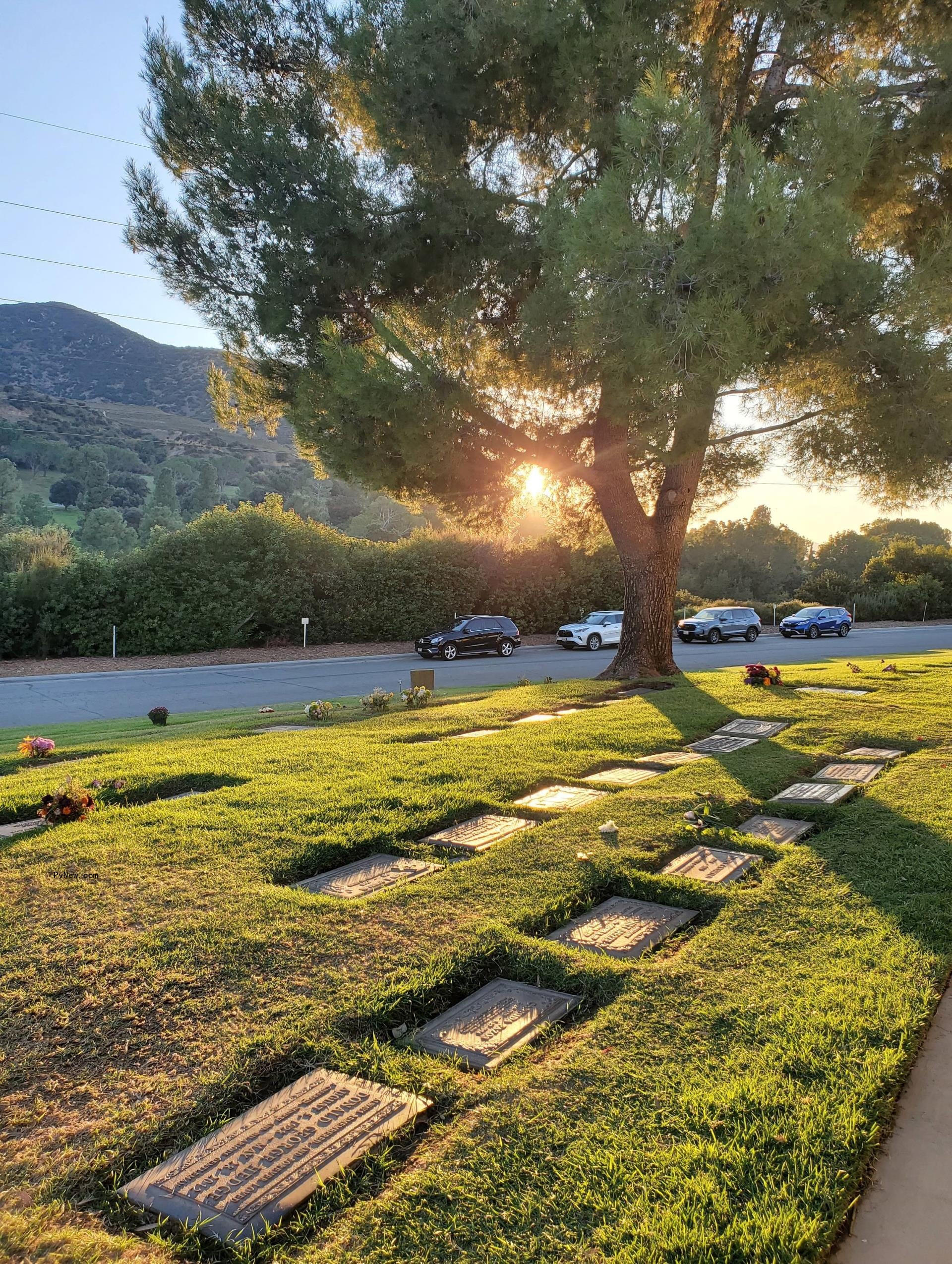 Graves at Forest Lawn Memorial Park in Hollywood Hills, Calif.
