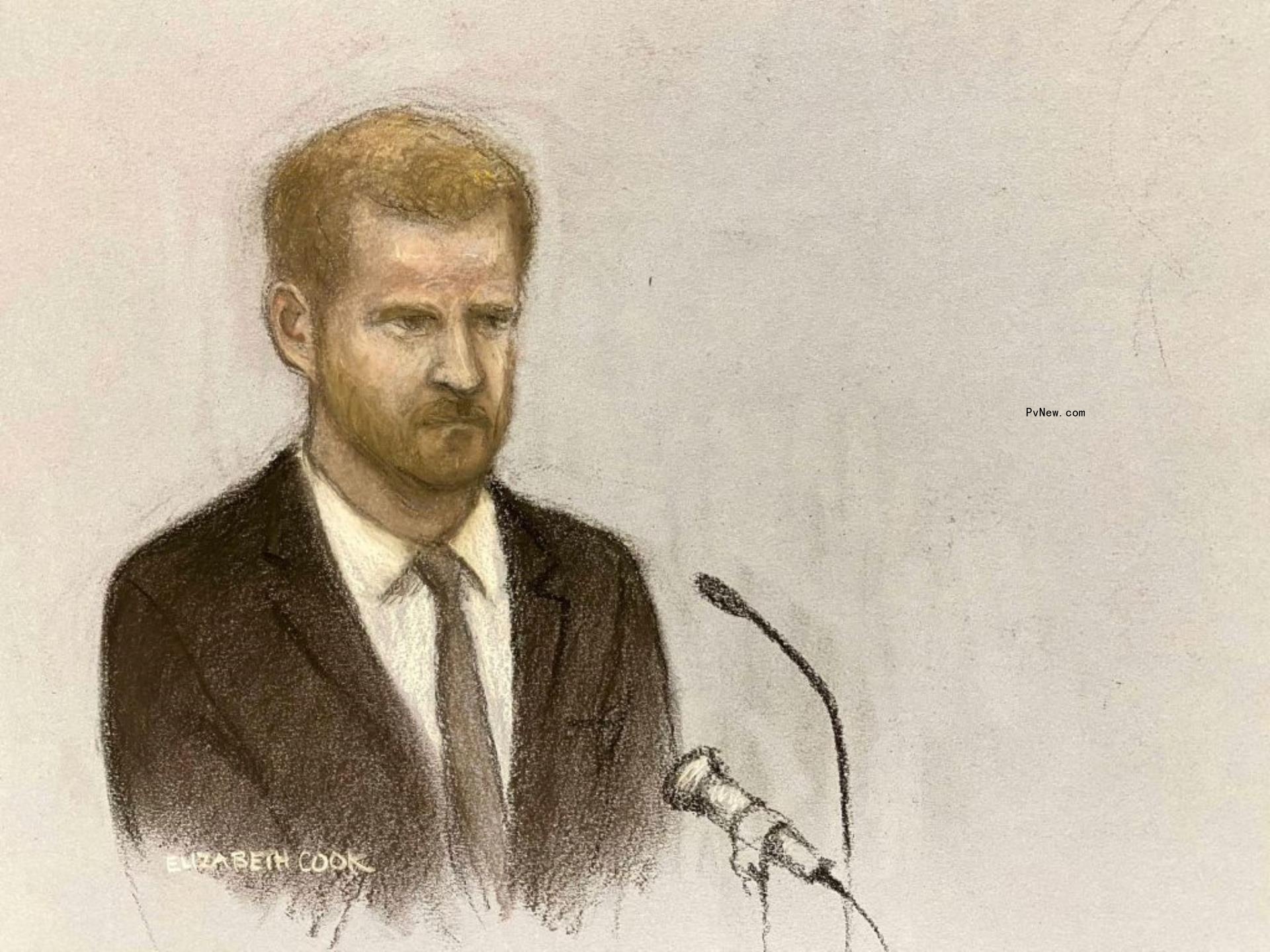 Court sketch of Prince Harry