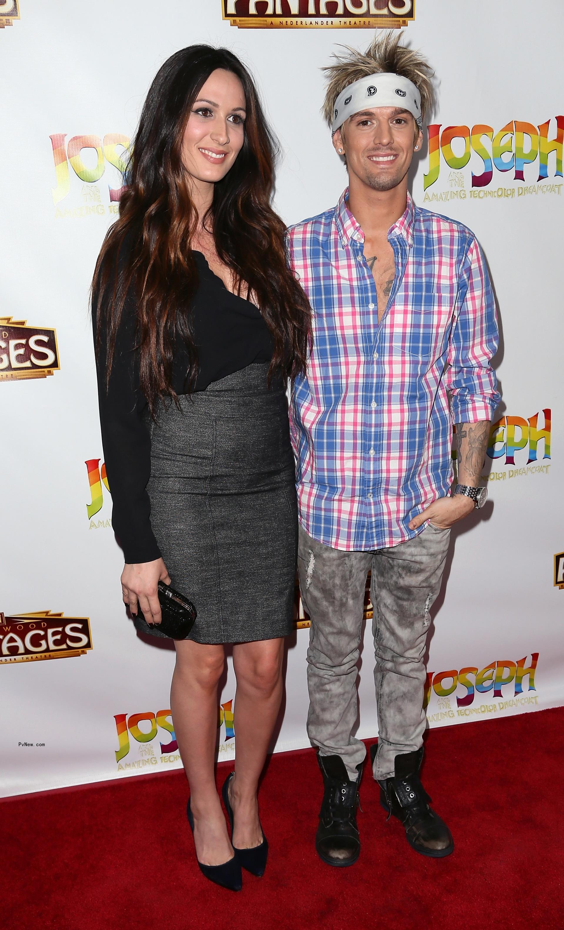 Angel Carter and Aaron Carter posing together.