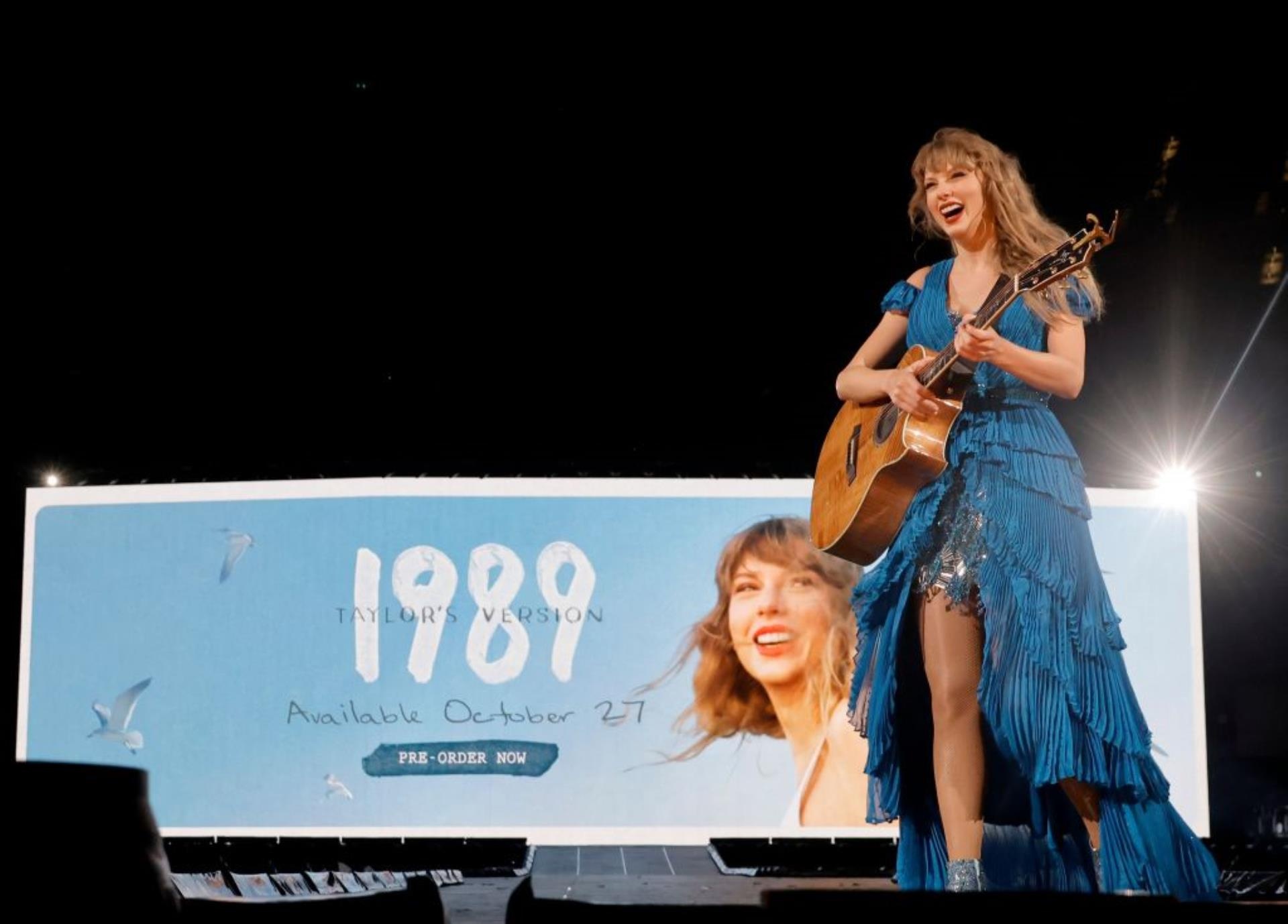 Taylor Swift onstage.