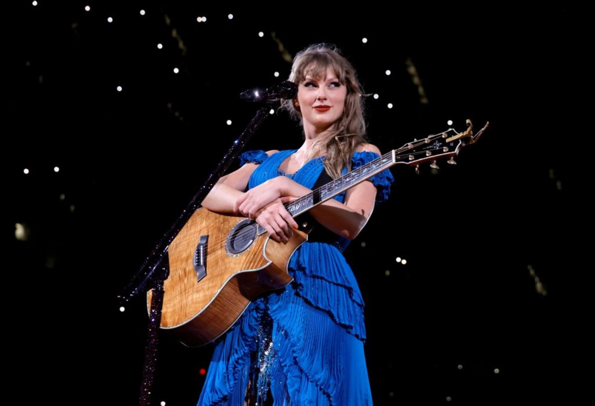 Taylor Swift onstage.