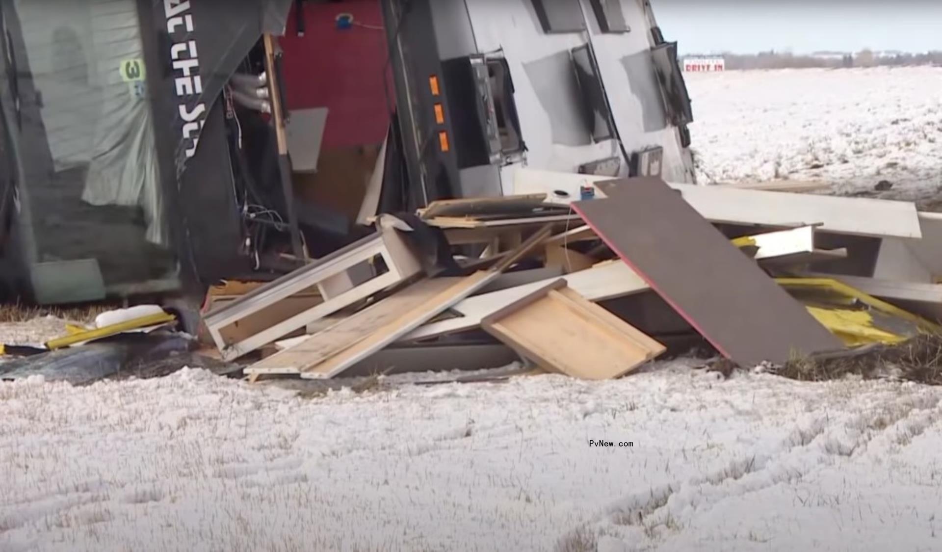 Shania Twain's tour bus crash.