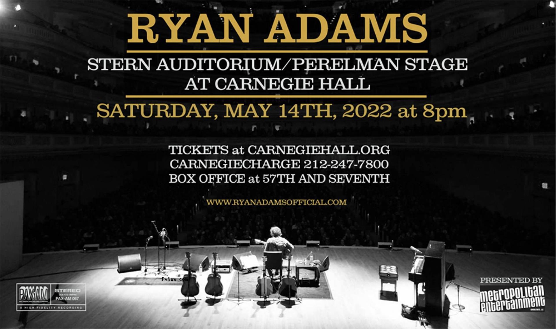 Ryan Adams Sets High-Profile Return With Carnegie Hall Concert