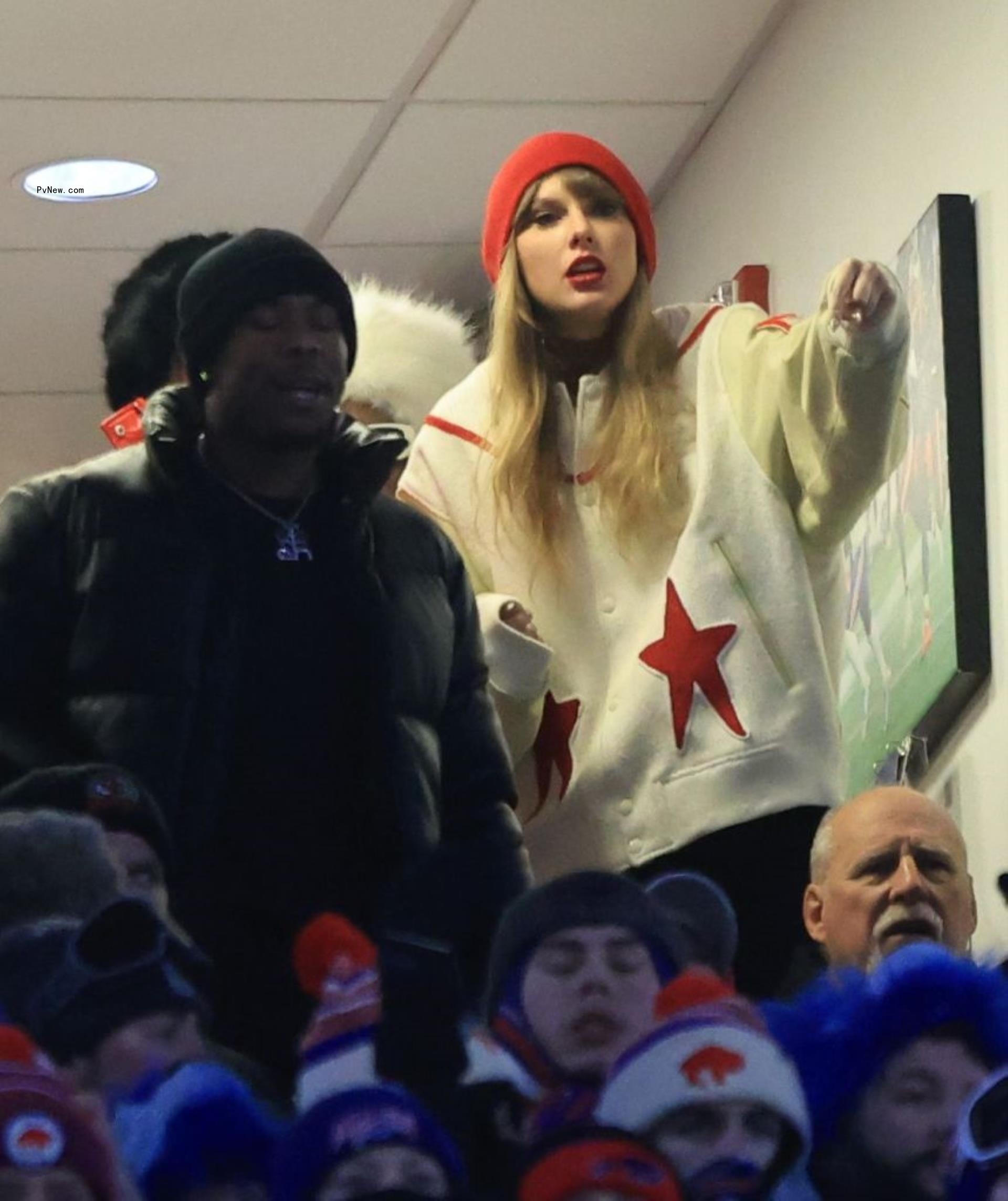 Taylor Swift at Travis Kelce's game against the Buffalo Bills.