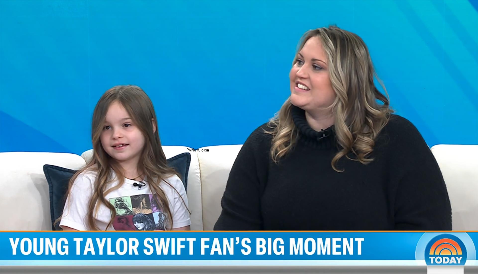 Taylor Swift fan Ella and her mom, Jessica.