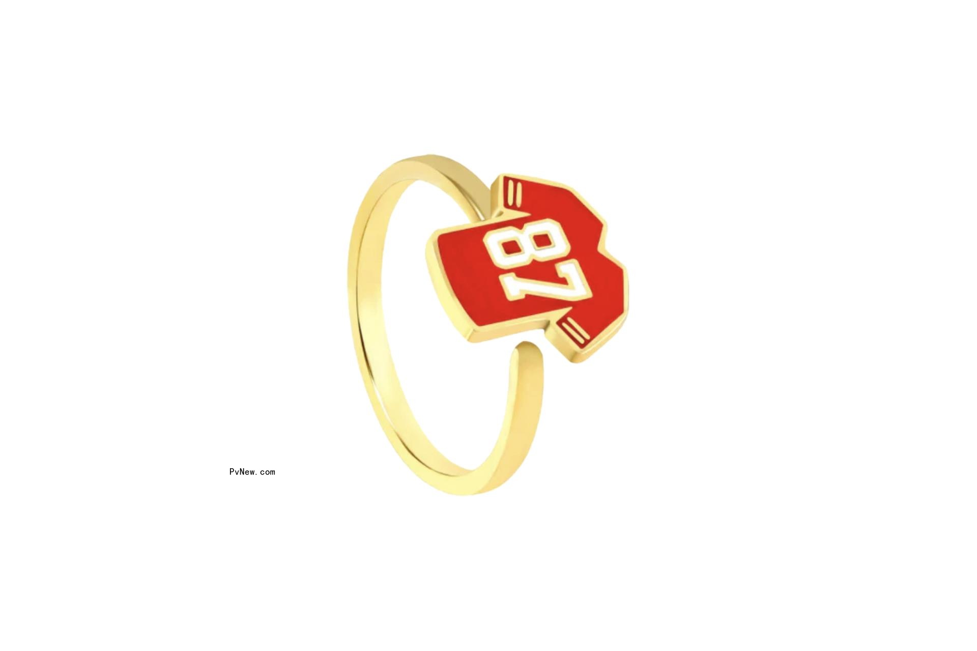 EB & Co. Kansas City Chiefs #87 Tight End Jersey Ring
