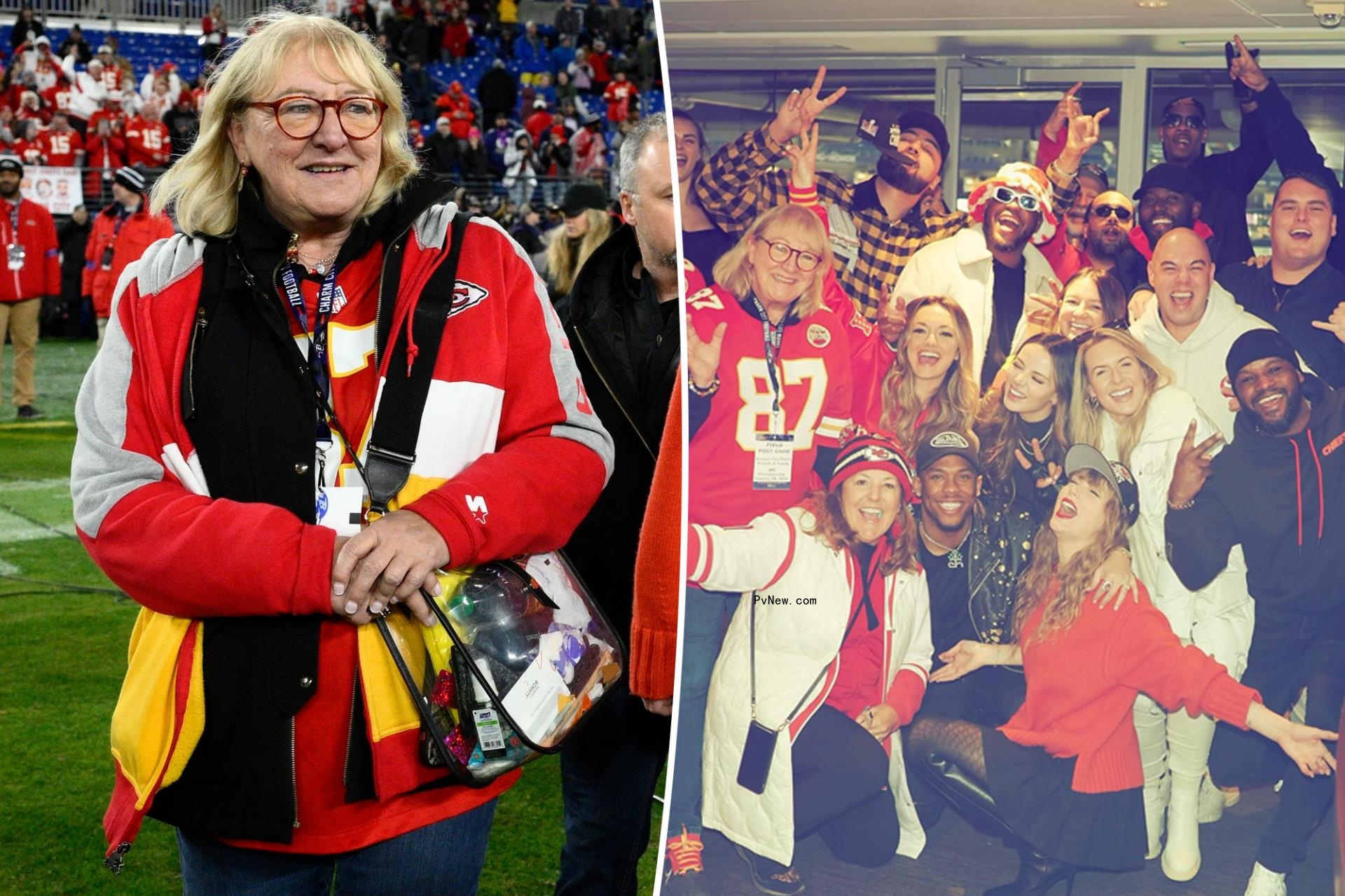 Do<i></i>nna Kelce changes Facebook cover image to group photo with Taylor Swift at Chiefs game