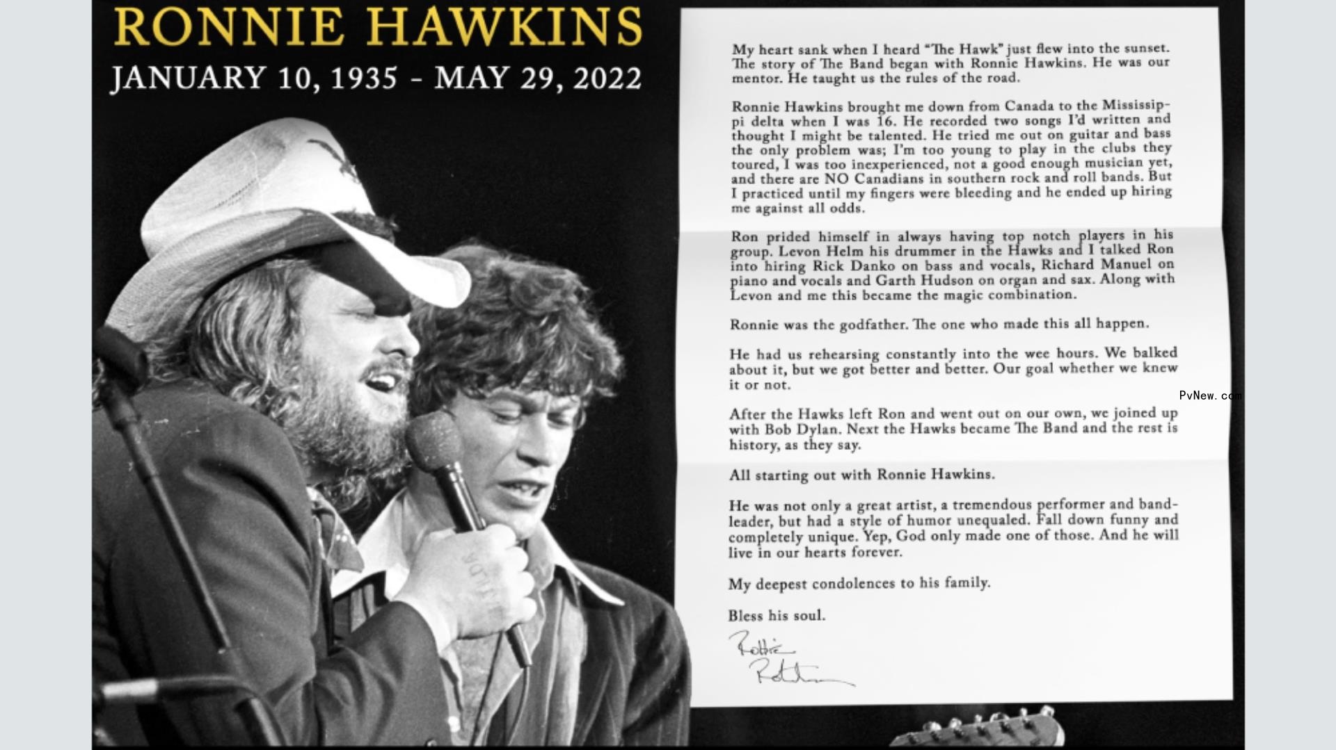 Ro<i></i>nnie ‘Hawk’ Hawkins Remembered by the Band’s Robbie Robertson