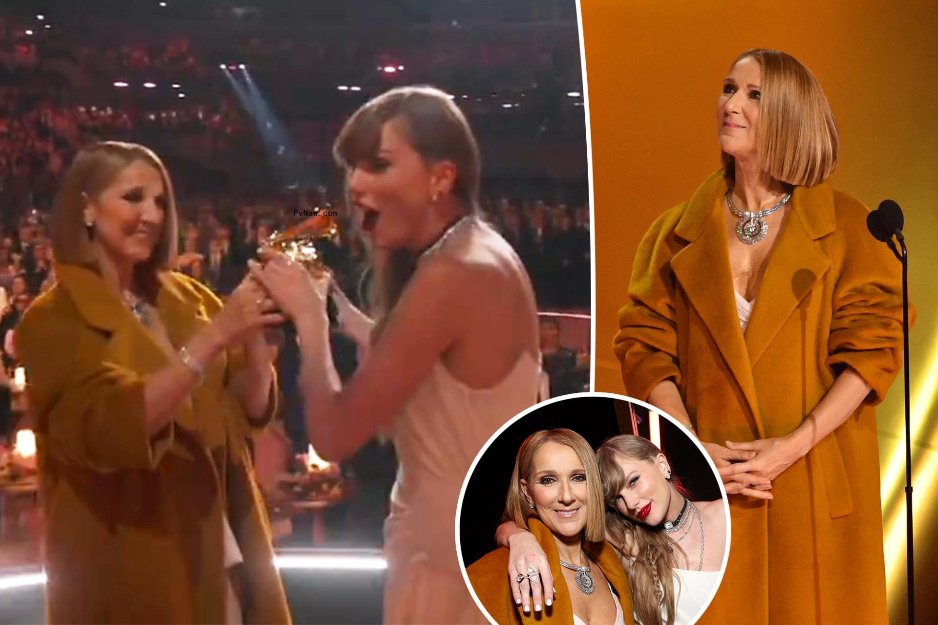 Fans call out Taylor Swift for ignoring Celine Dion o<i></i>nstage after Grammys 2024 album of the year win: ‘The disrespect’