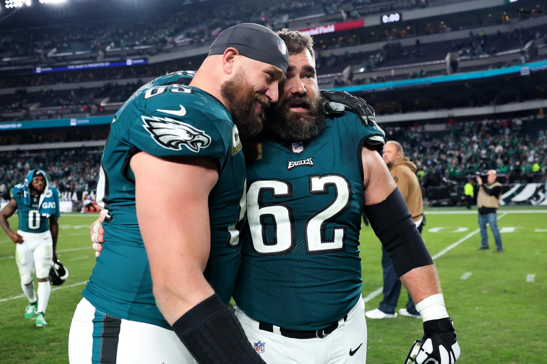 Jason Kelce and Lane Johnson.