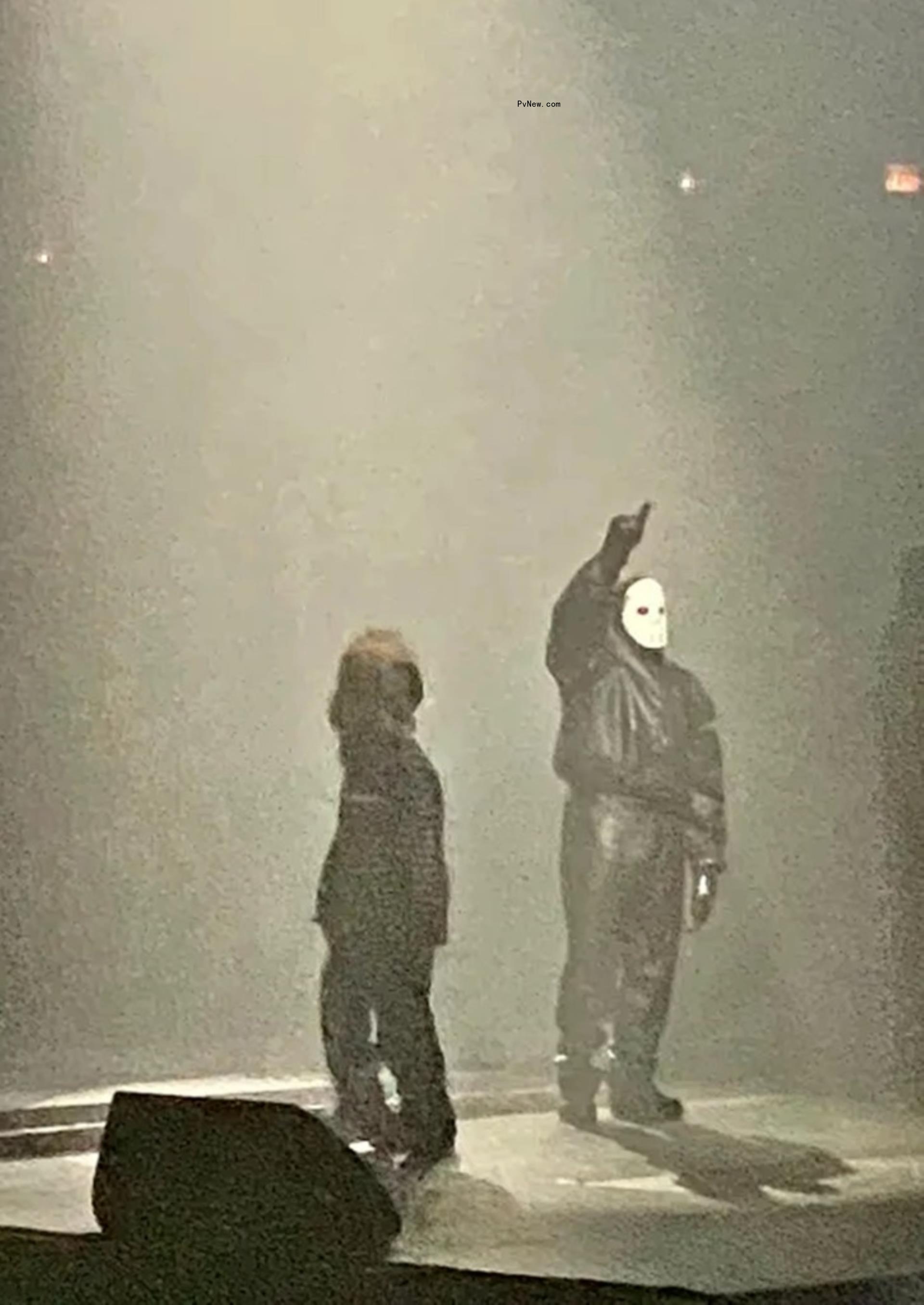Kanye West performing