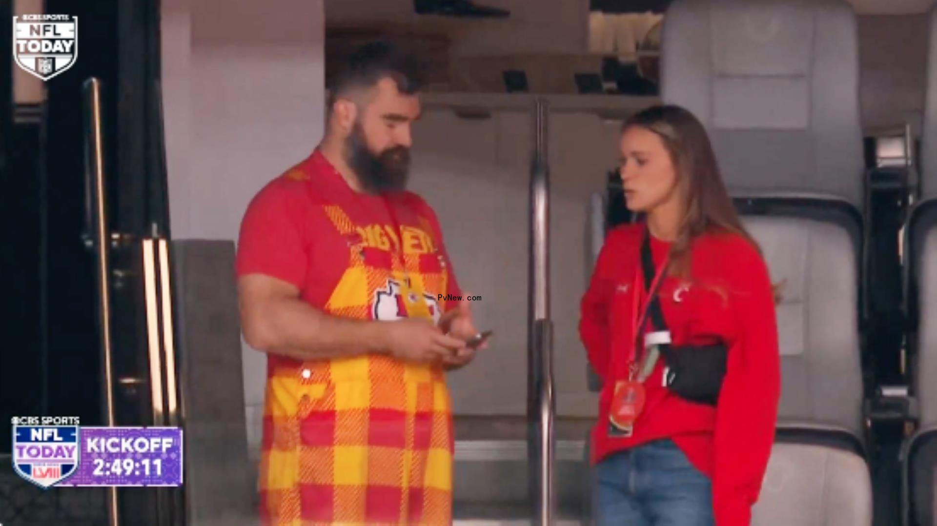 kylie and jason kelce at super bowl 2024